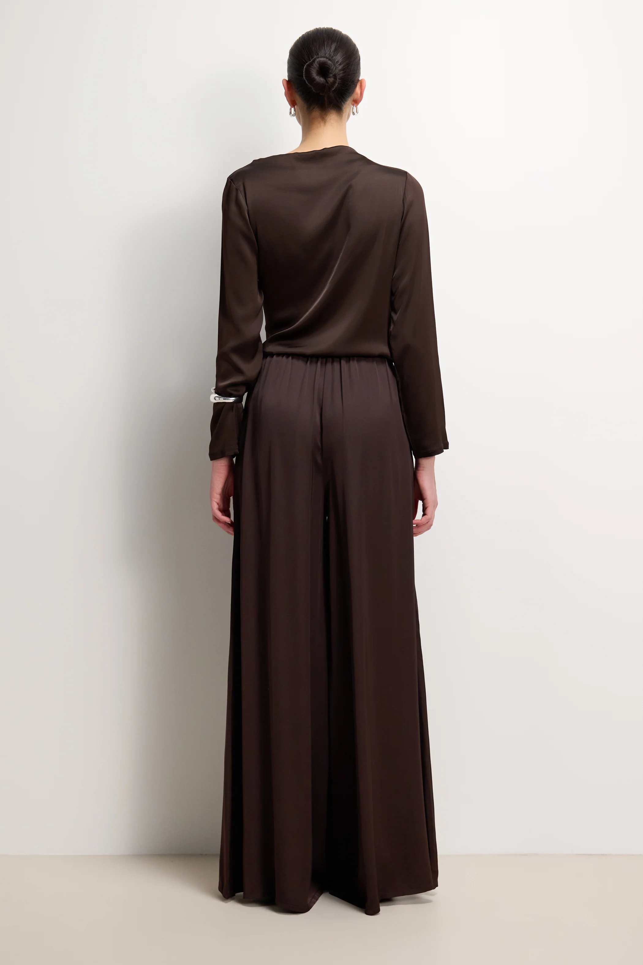 Allegra Asymmetric Long Sleeve Top | Espresso Brown - Image 4