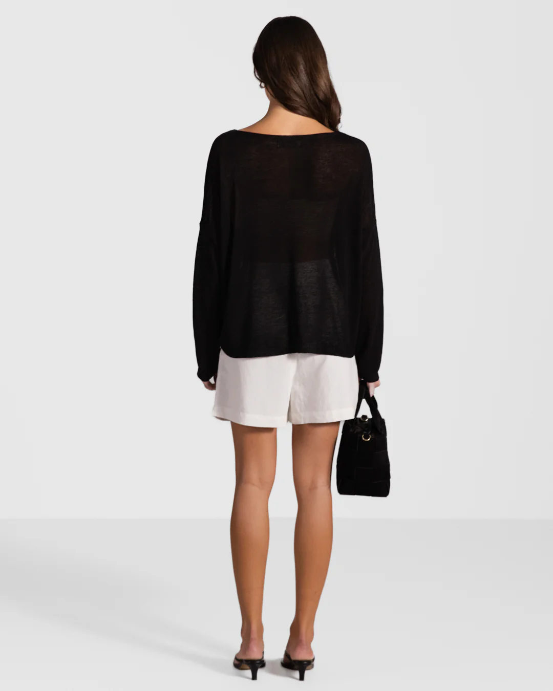 Amelie Lightweight Linen Top | Black - Image 5