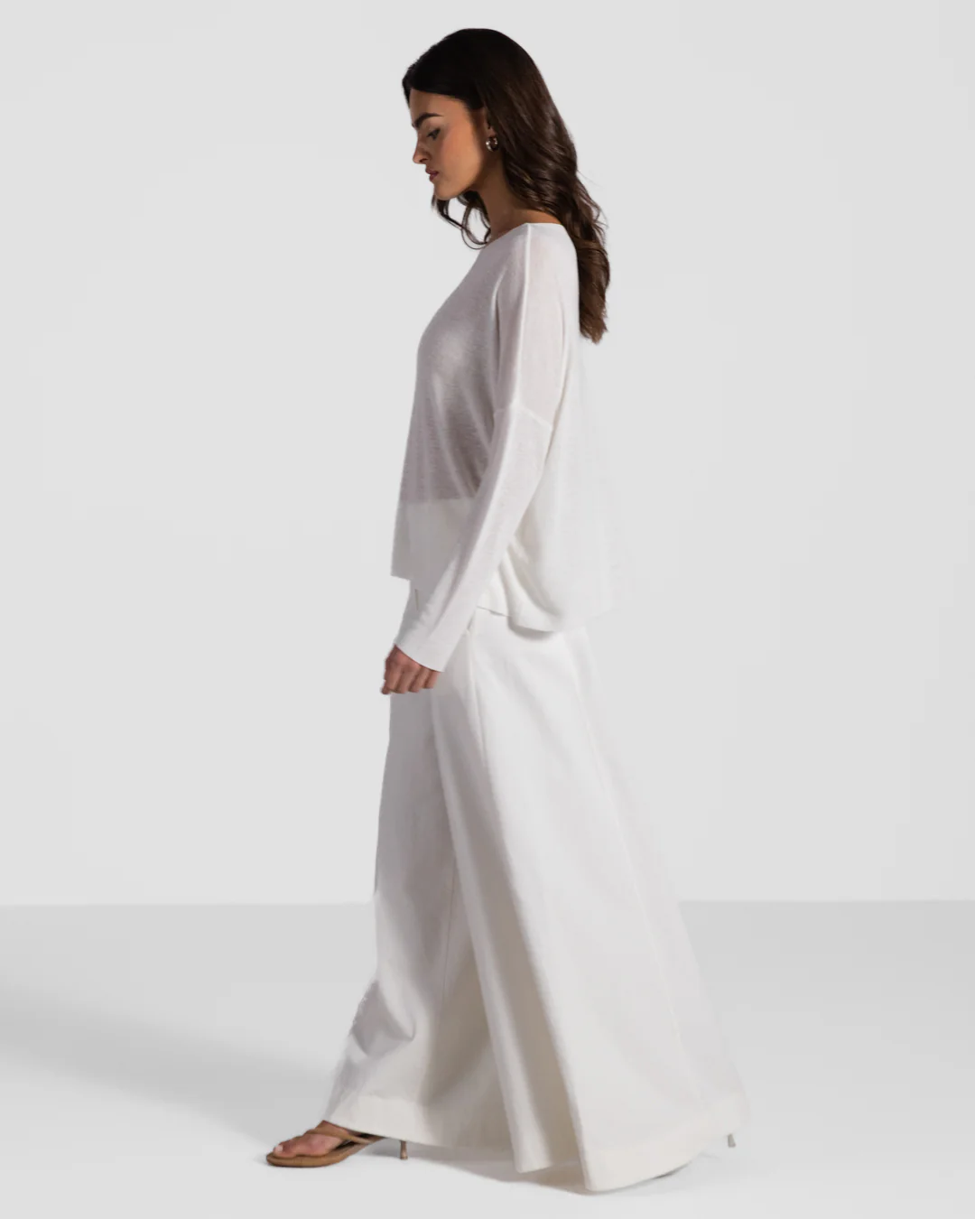 Amelie Lightweight Linen Top | White - Image 4