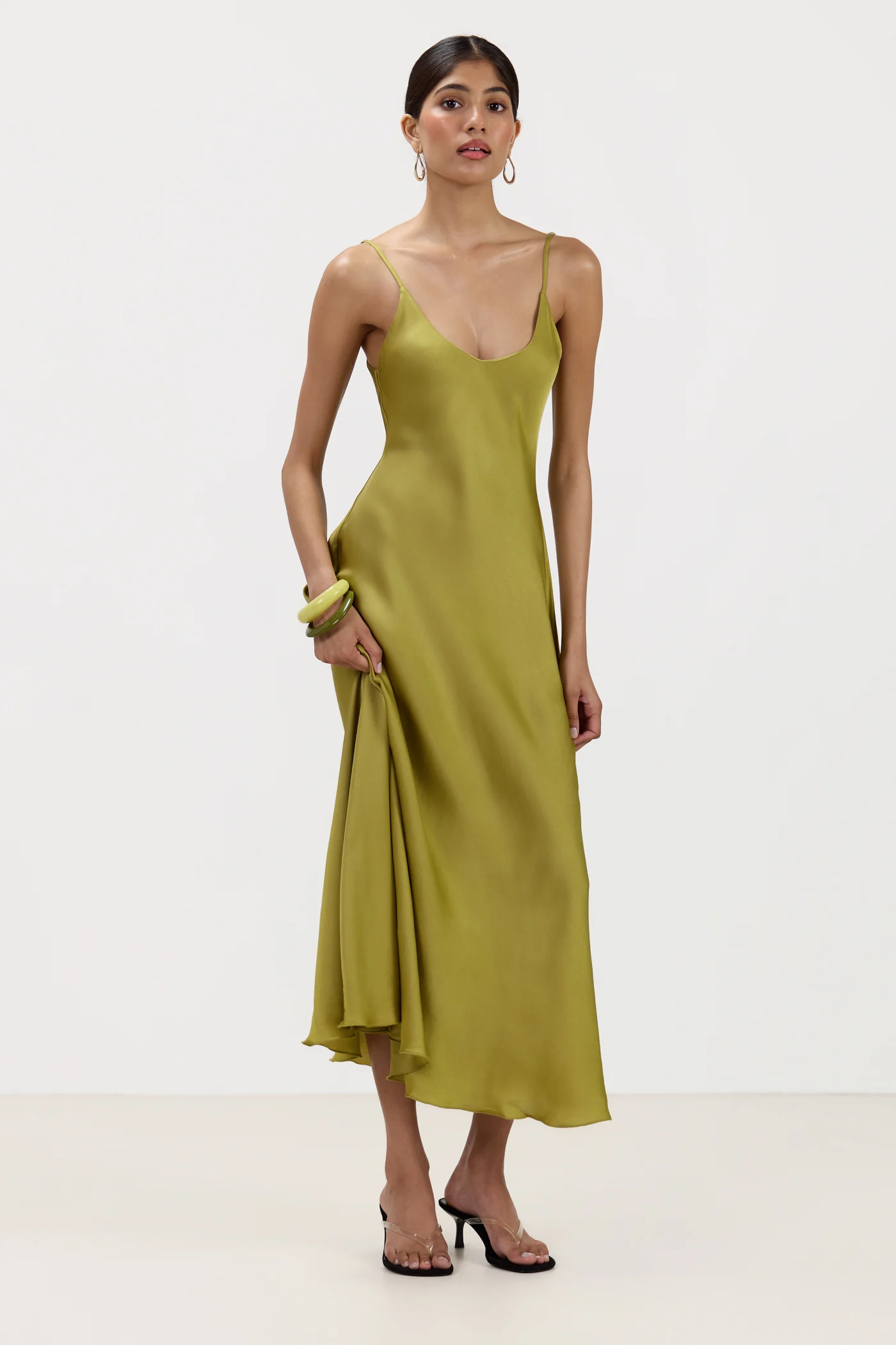 Anne Satin Slip Dress | Fern