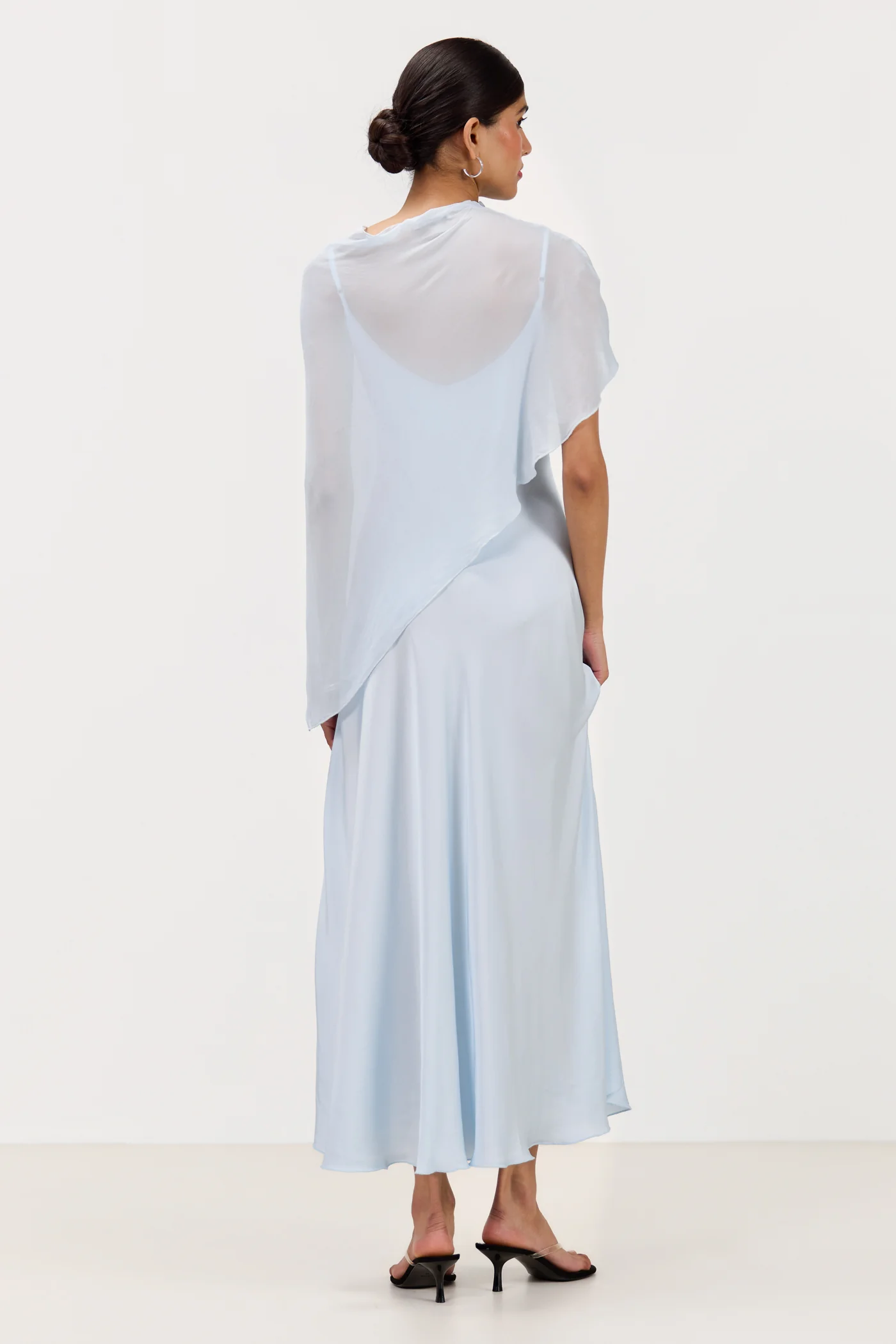 Anne Satin Slip Dress | Glacier - Image 8