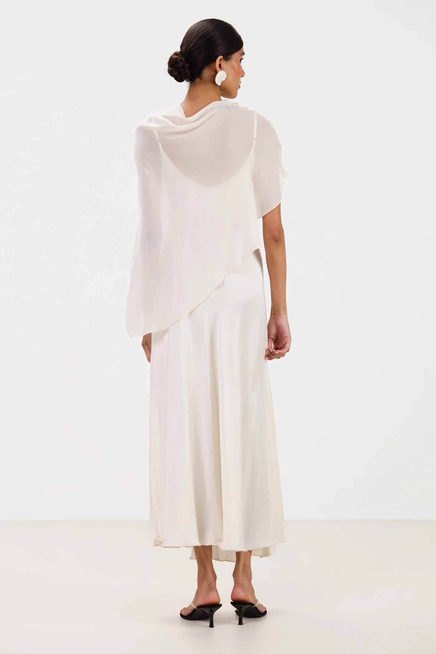 Anne Satin Slip Dress | Ivory - Image 8