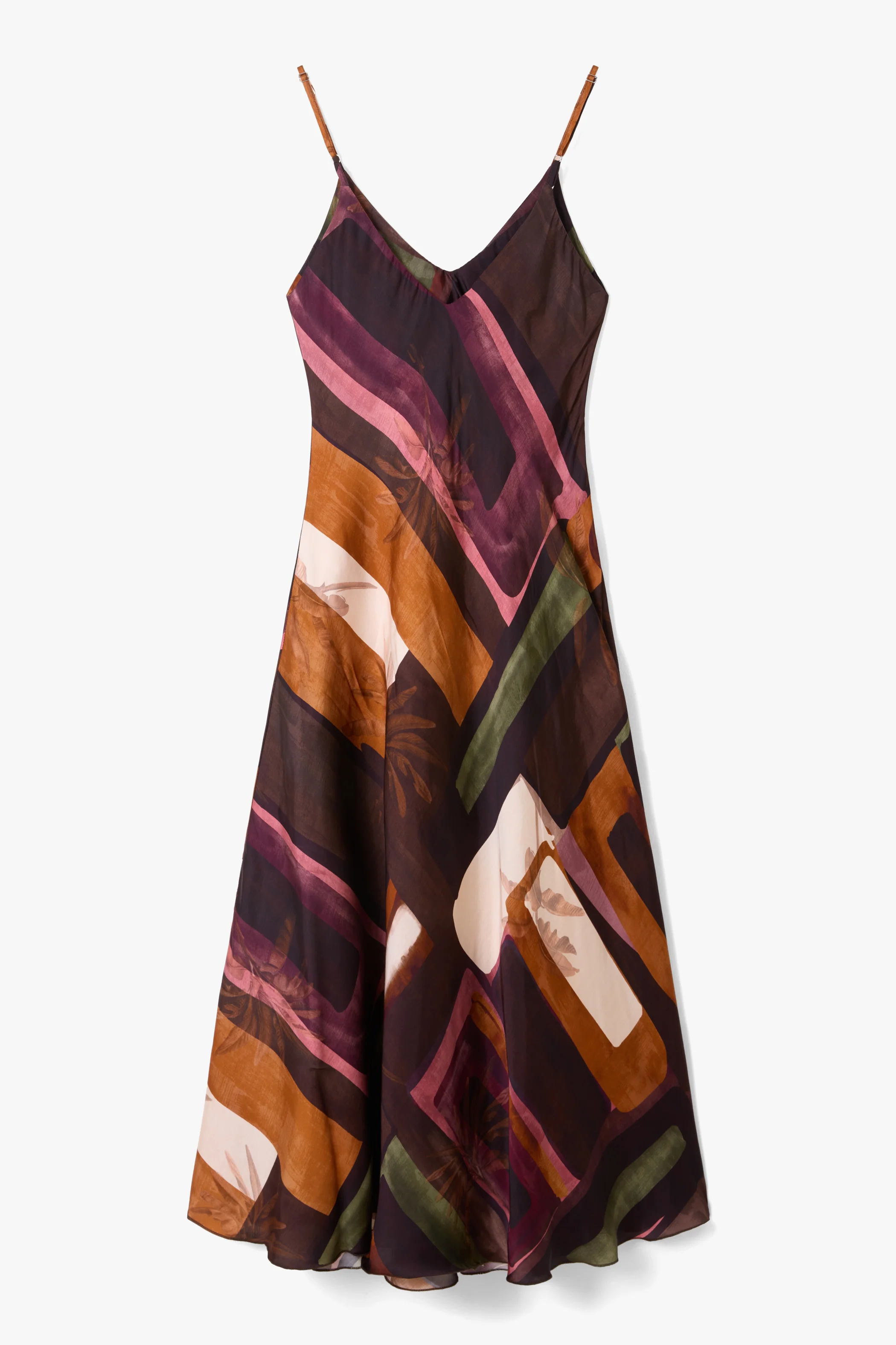 Anne Satin Slip Dress | Sunset Geo - Image 11