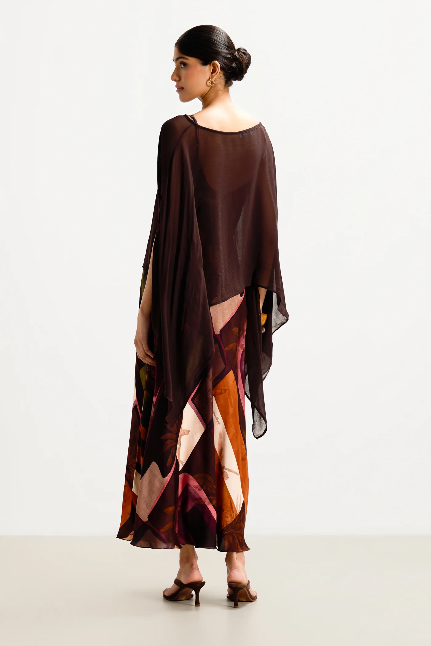Anne Satin Slip Dress | Sunset Geo - Image 7