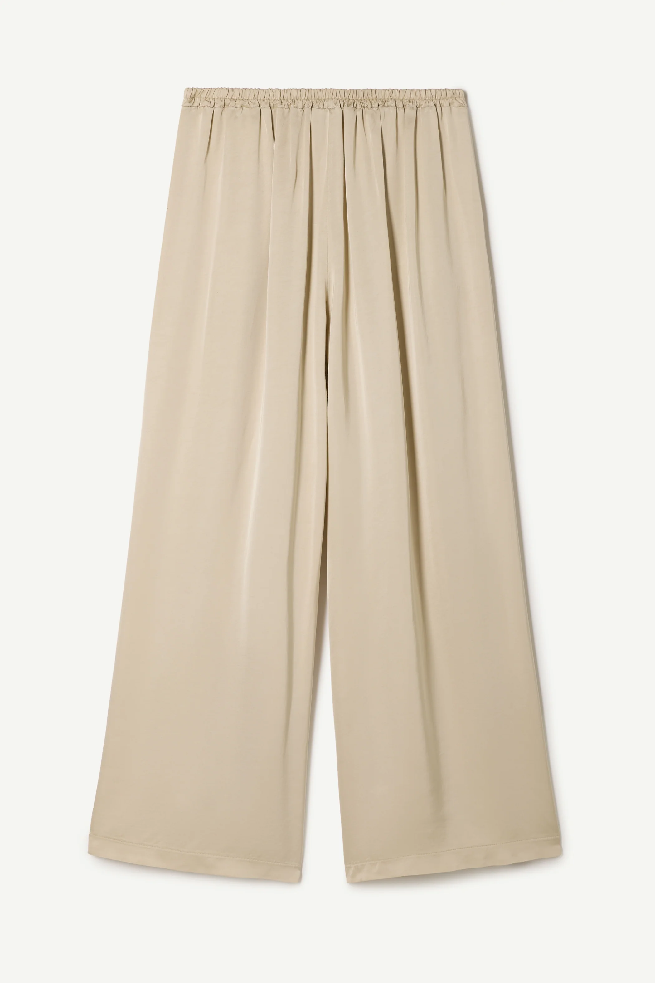 Arden Pleated Elastic Waist Satin Trousers | Honey - Image 8