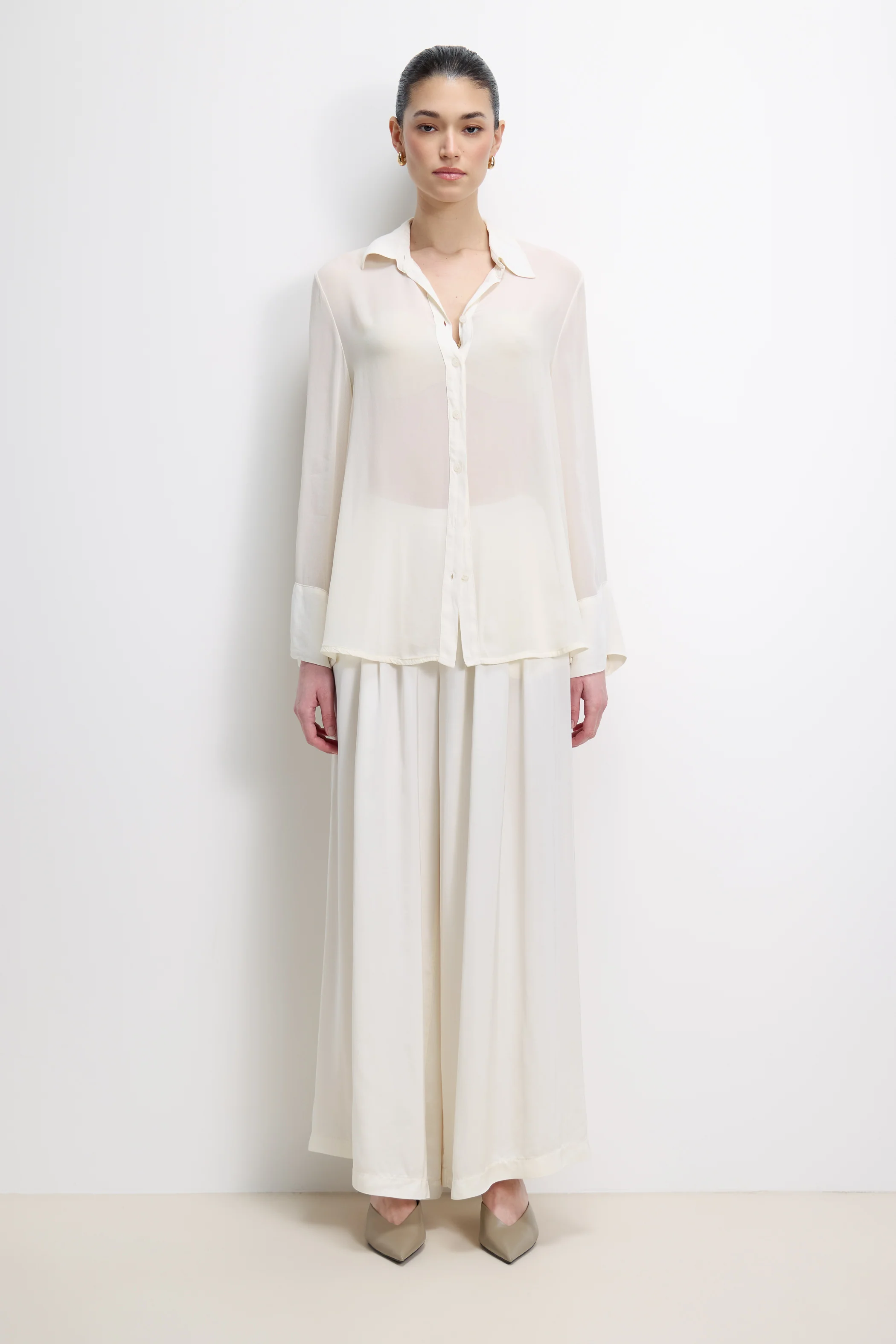 Francesca Sheer Shirt | Ivory - Image 2