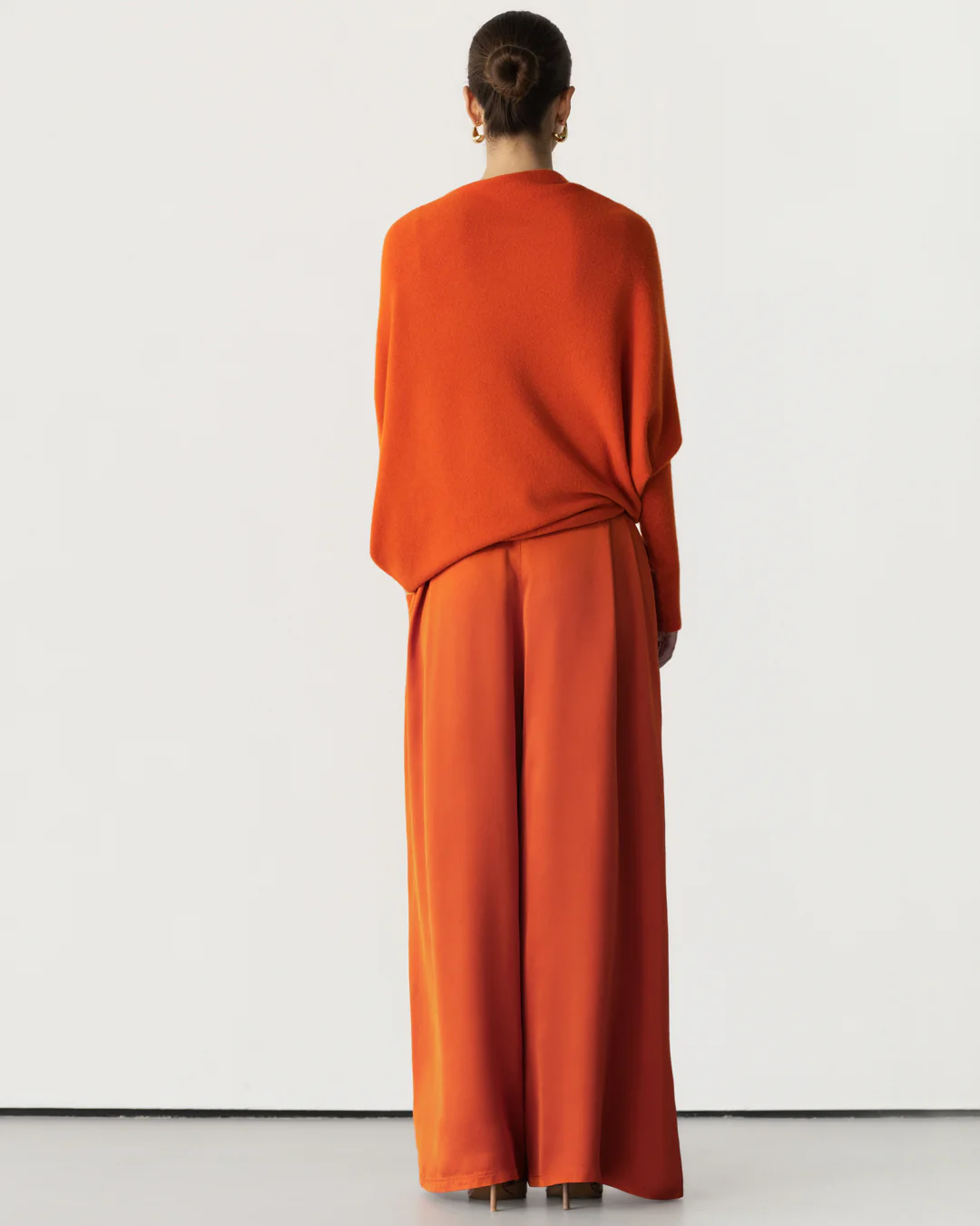 Asymmetric Draped | Burnt Orange | Seamless Knit - Image 6