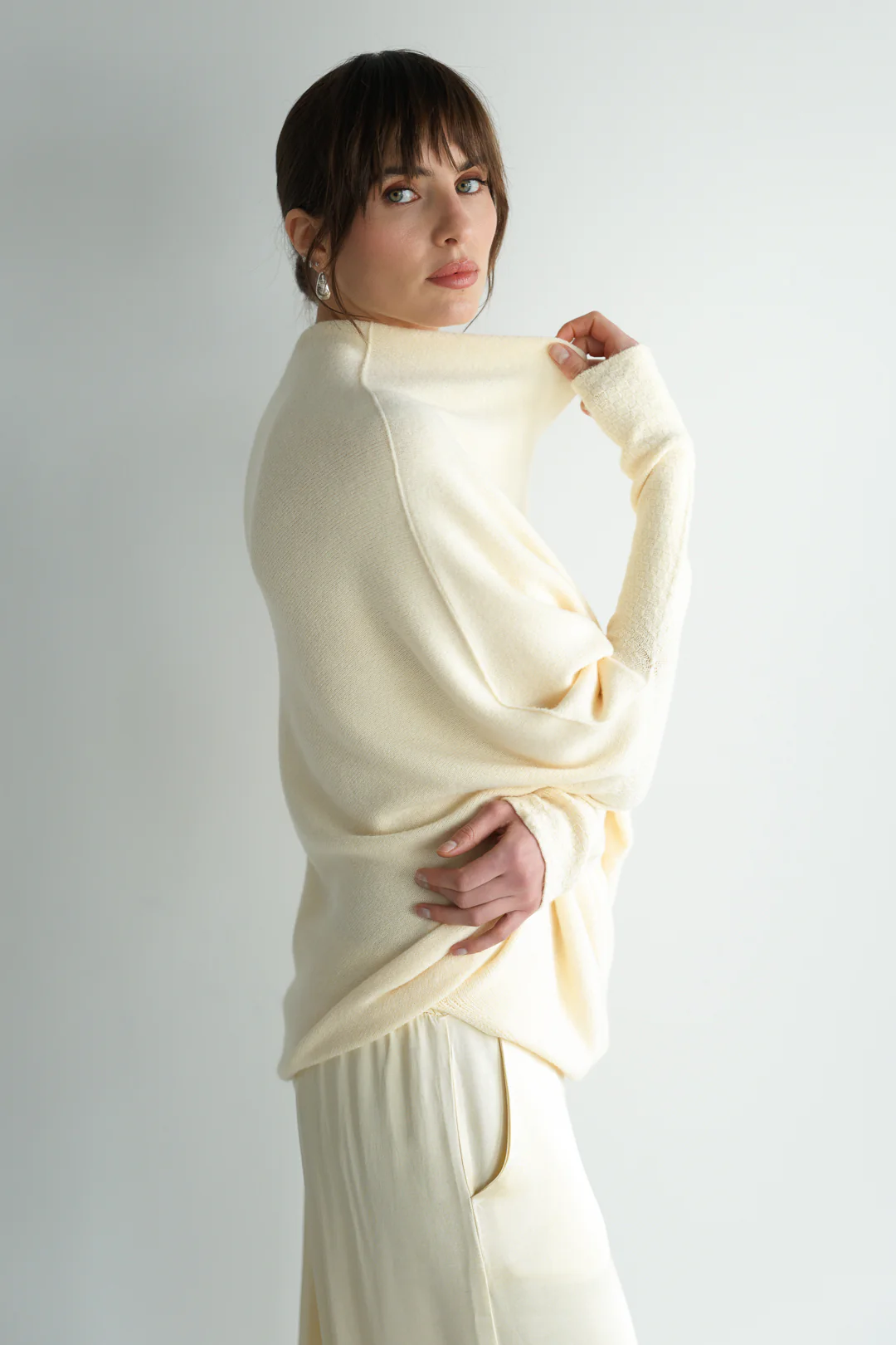 Asymmetric Draped | Buttercream | Seamless Knit - Image 4