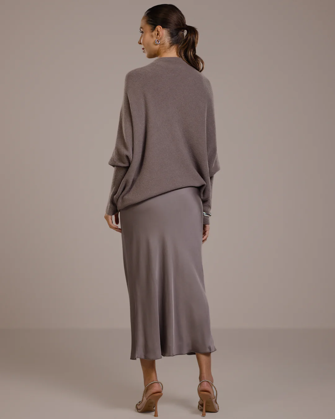 Asymmetric Draped | Mink | Seamless Knit - Image 5