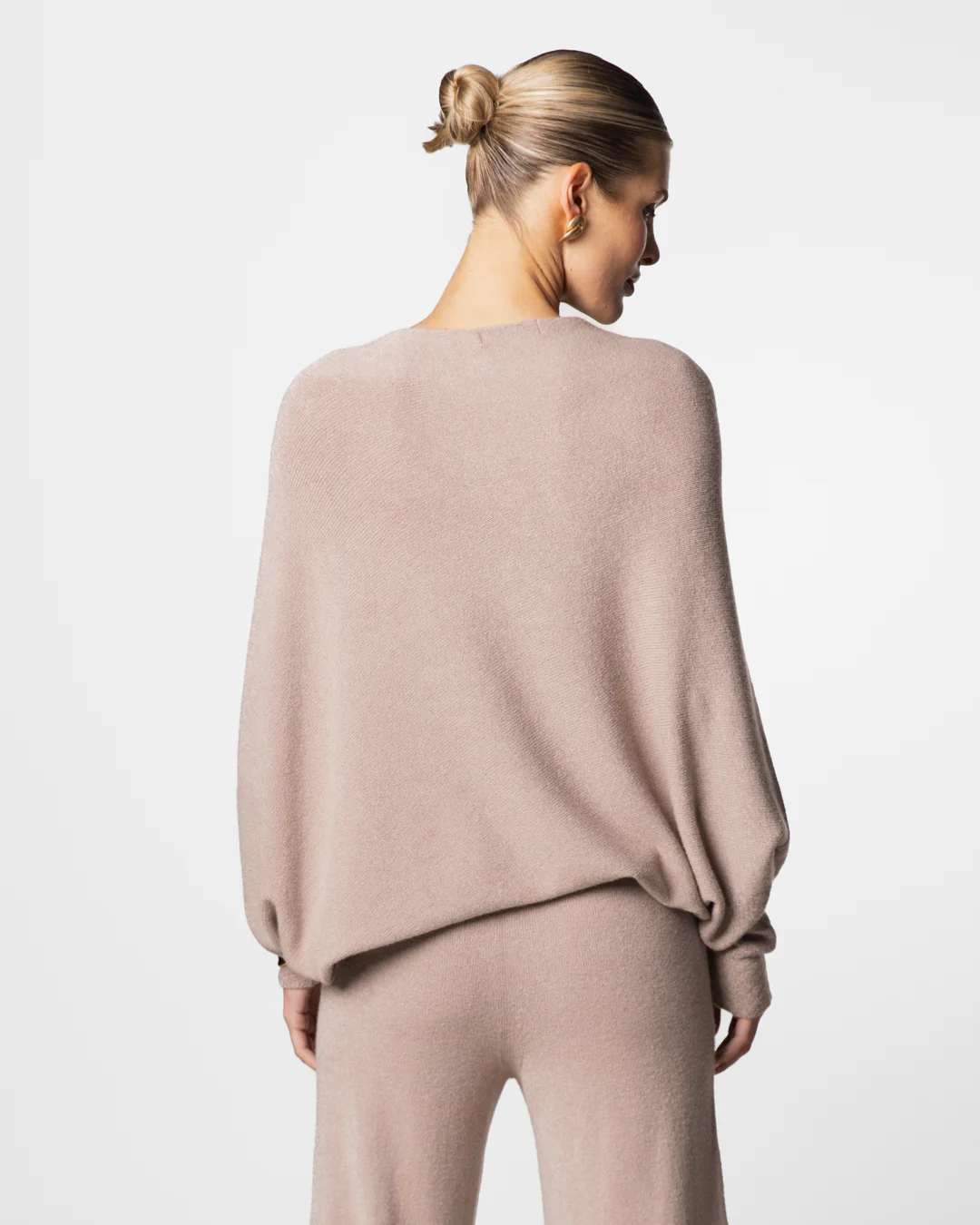 Asymmetric Draped | Mocha | Seamless Knit - Image 4