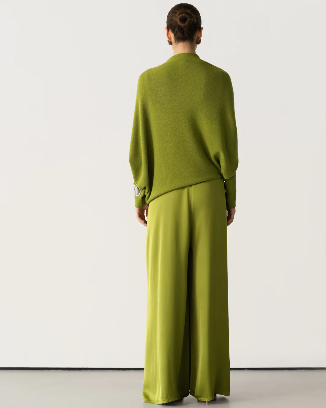 Asymmetric Draped | Olive Green | Seamless Knit - Image 5