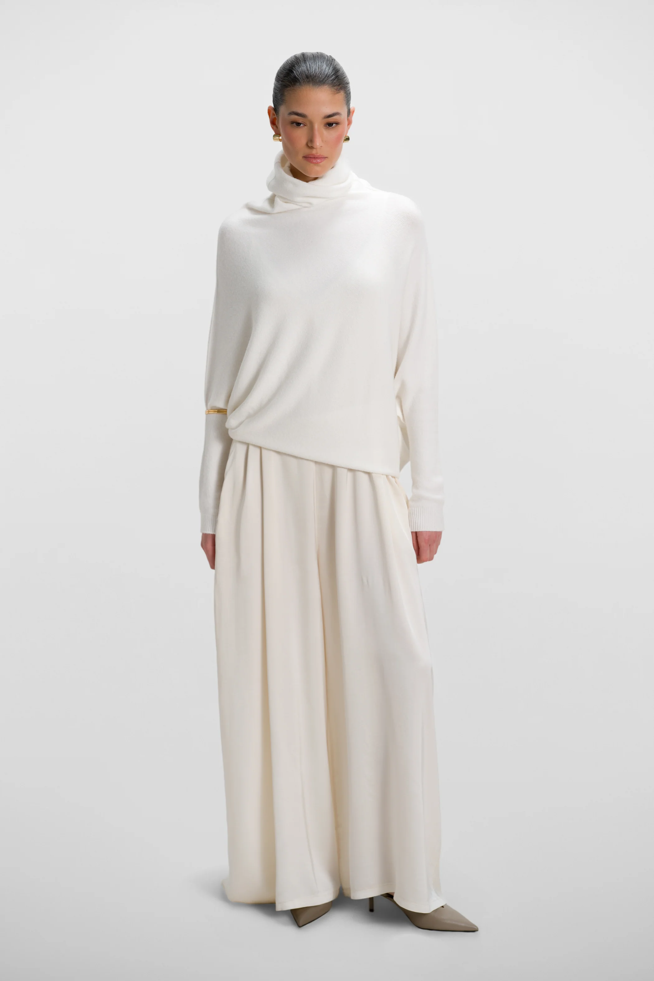 Audrey Satin Jumpsuit | Ivory - Image 4