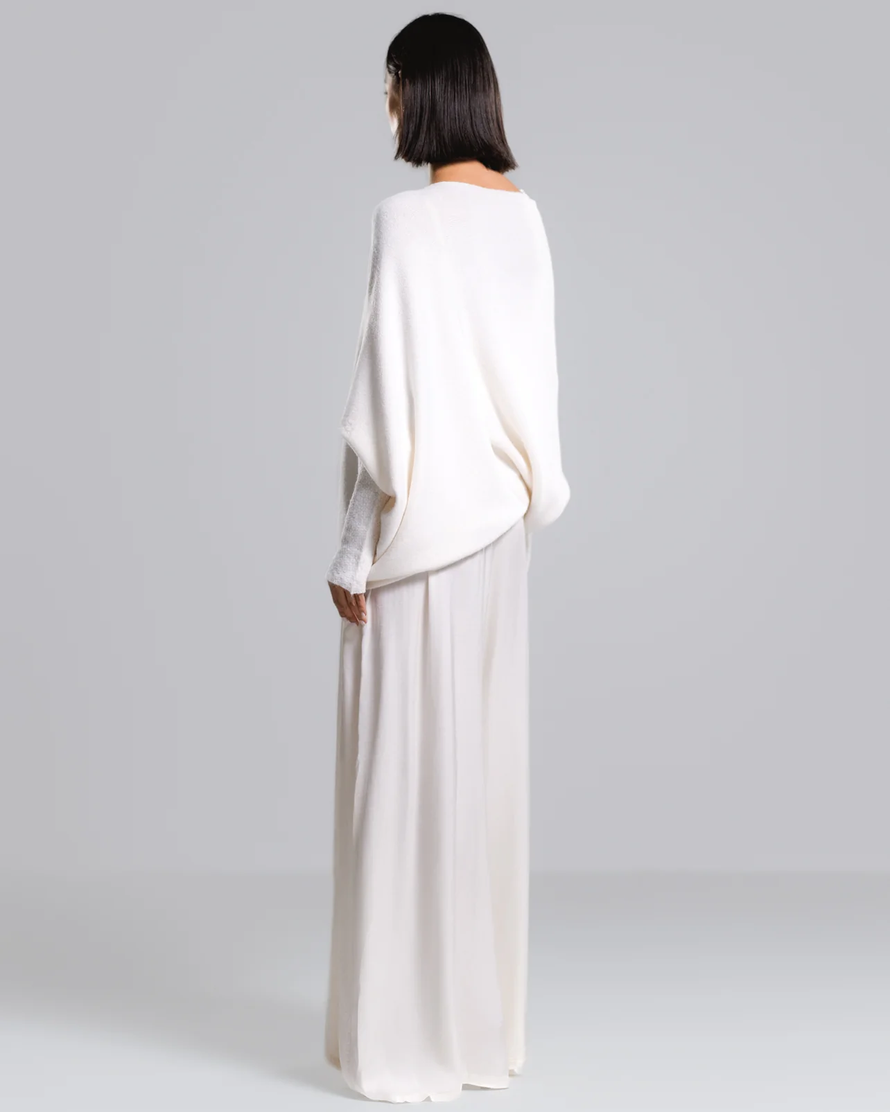 Asymmetric Draped | Ivory | Seamless Knit - Image 4