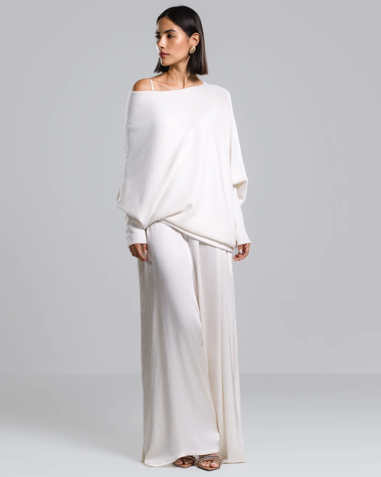 Asymmetric Draped | Ivory | Seamless Knit - Image 5