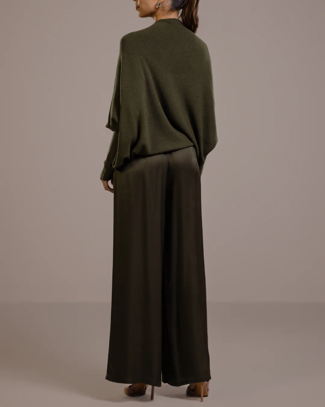 Asymmetric Draped | Khaki | Seamless Knit - Image 6