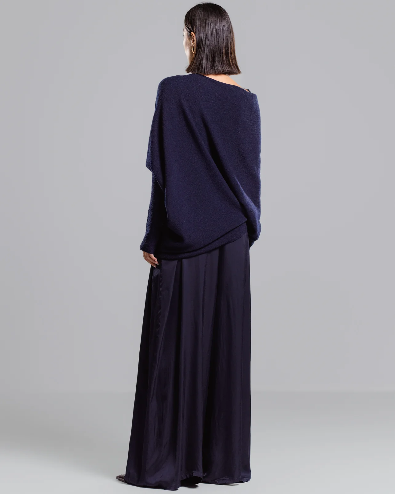 Asymmetric Draped | Navy | Seamless Knit - Image 11