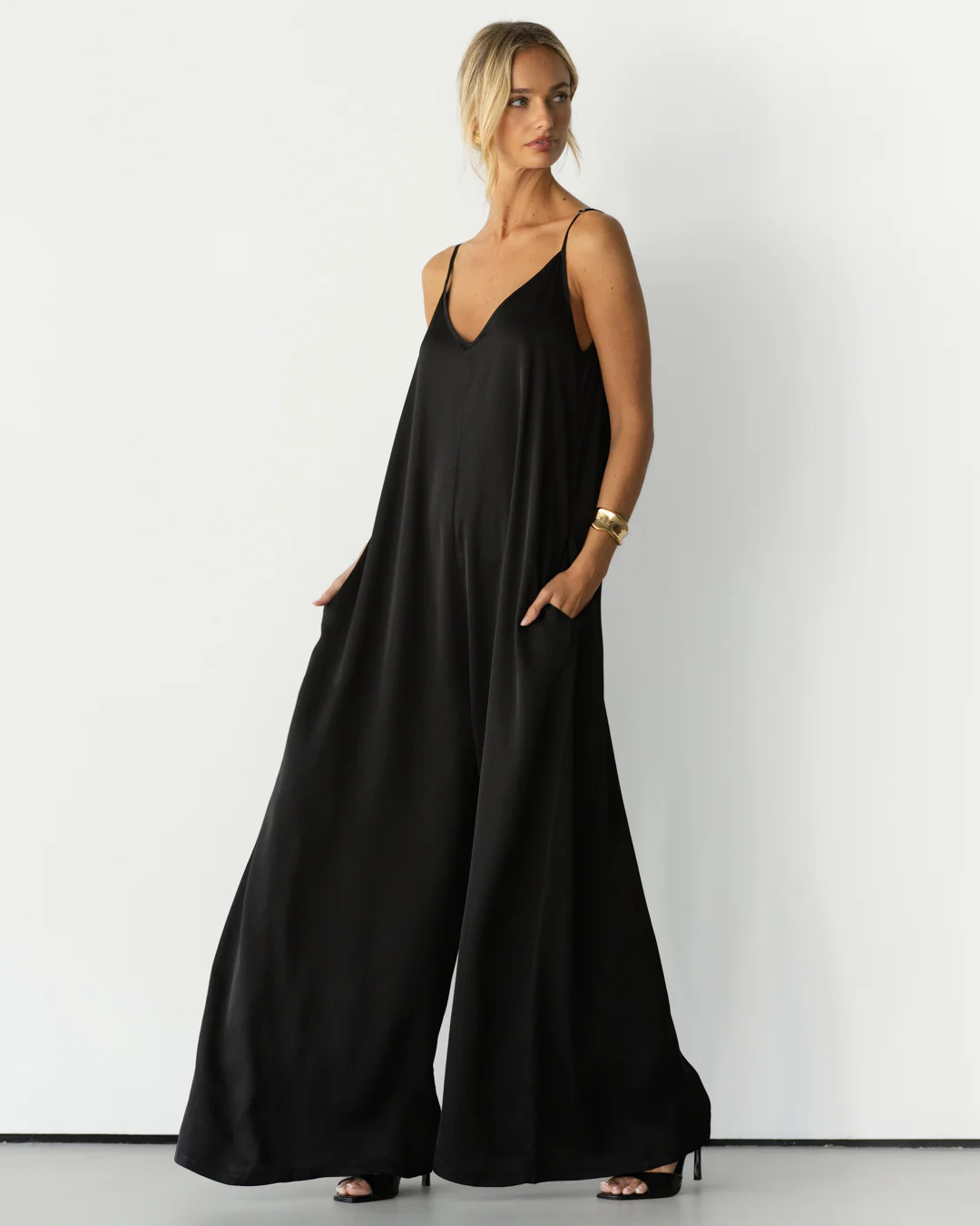 Audrey Satin Jumpsuit | Black - Image 5