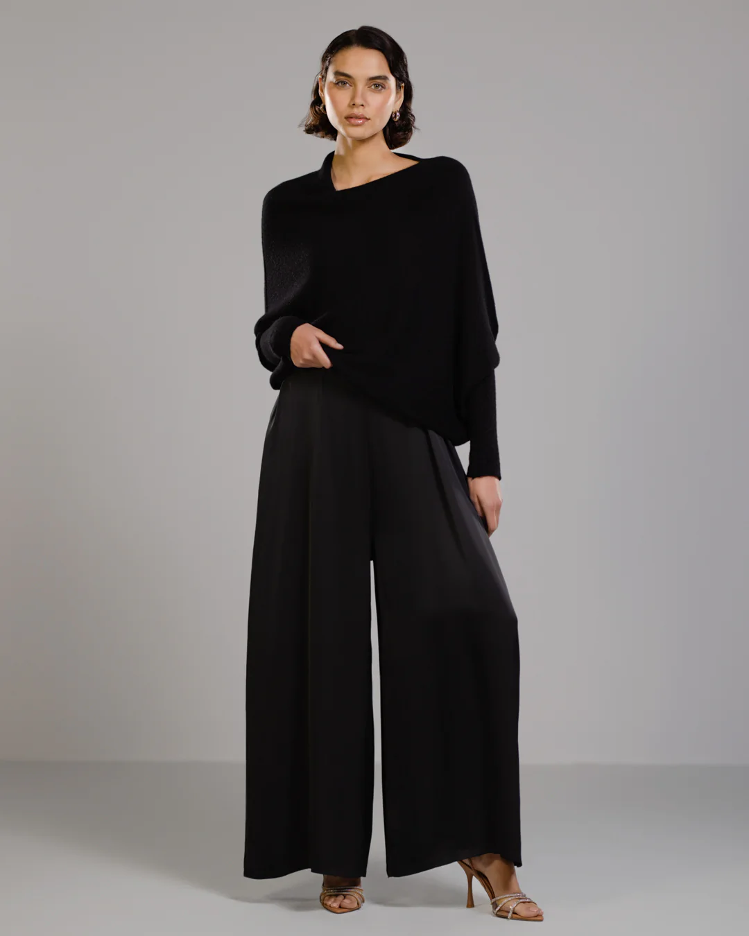 Audrey Satin Jumpsuit | Black - Image 9