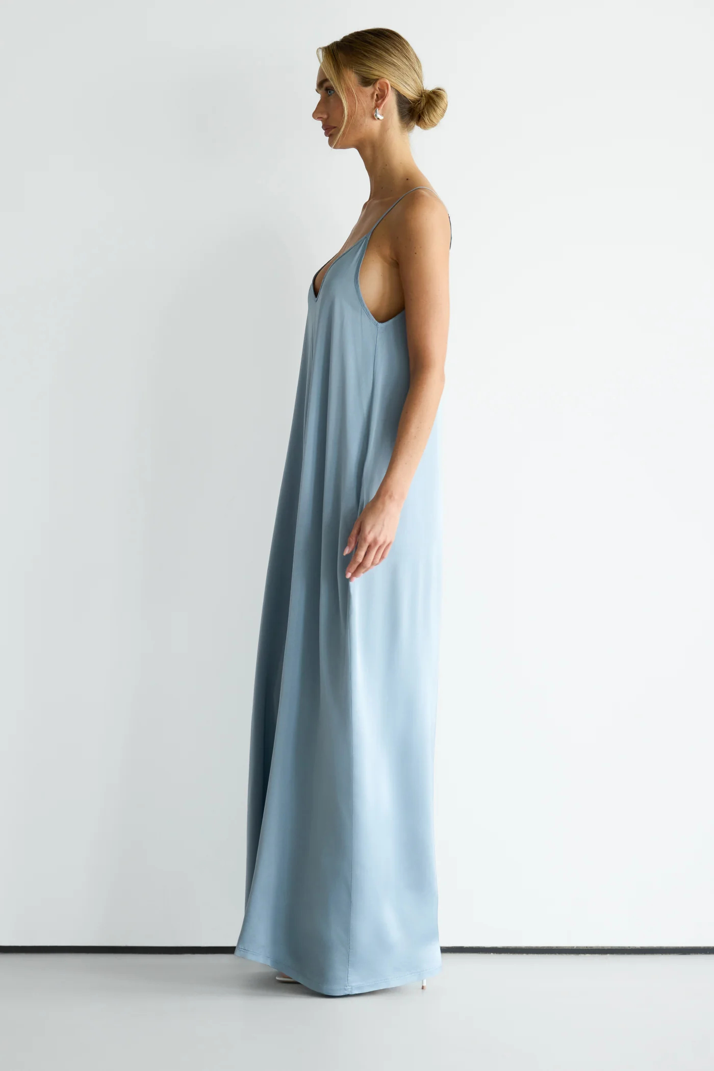 Audrey Satin Jumpsuit | Dusty Blue - Image 7
