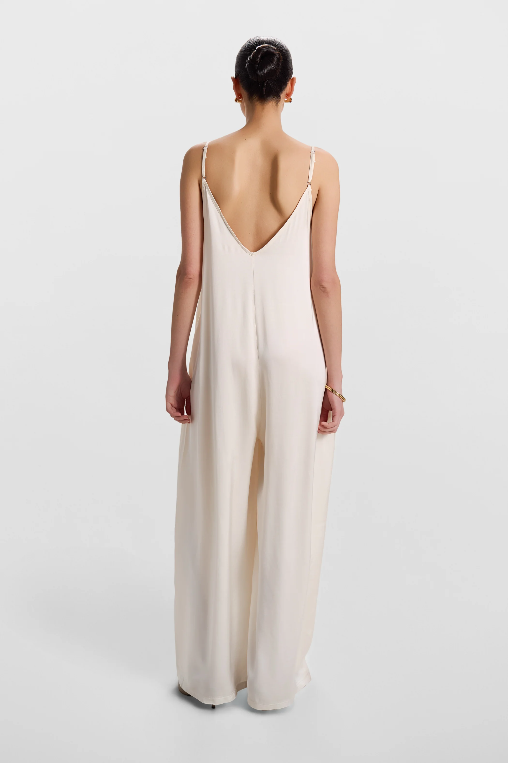 Audrey Satin Jumpsuit | Ivory - Image 3