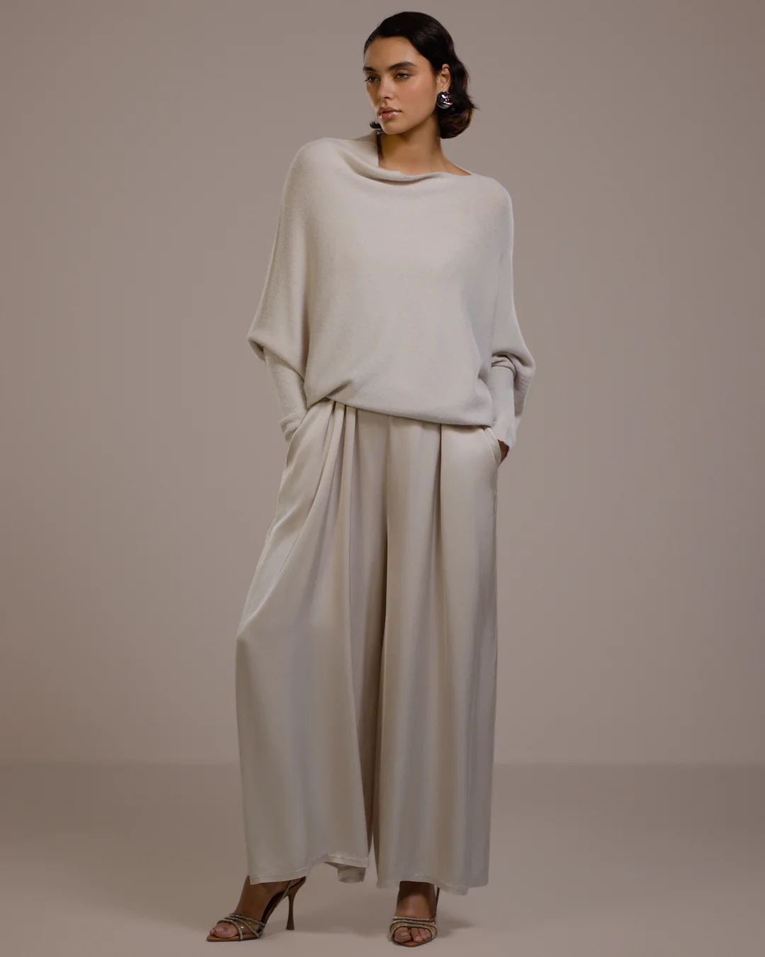 Audrey Satin Jumpsuit | Light Beige - Image 6