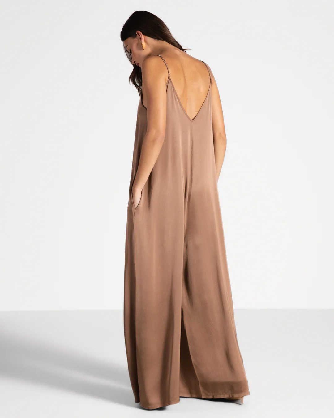 Audrey Satin Jumpsuit | Maple - Image 3