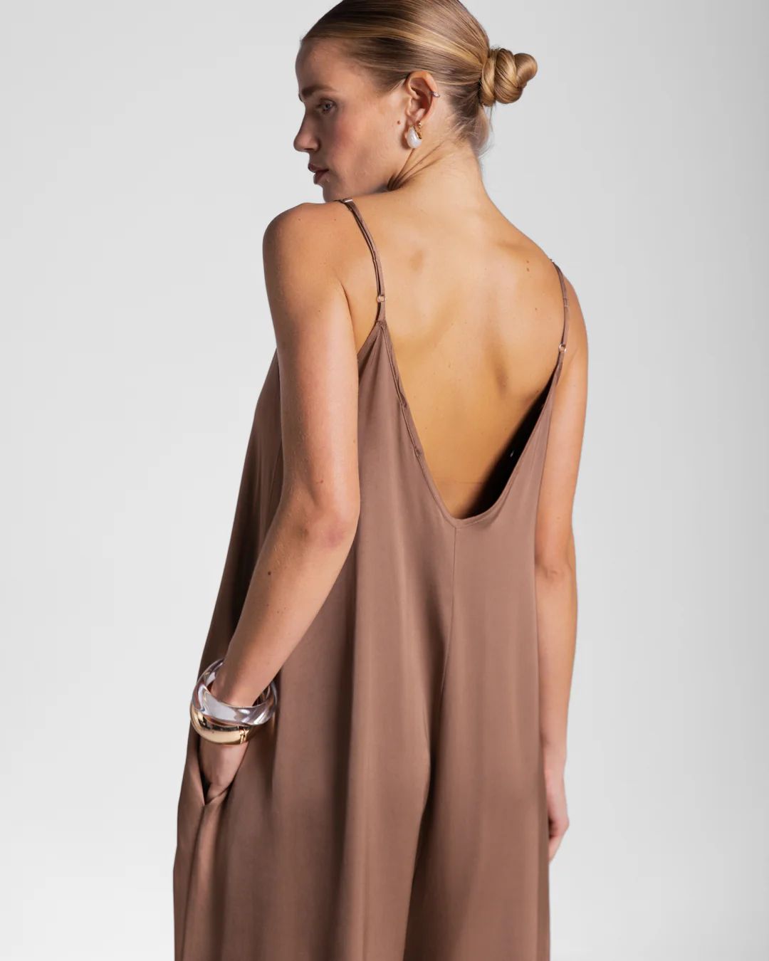 Audrey Satin Jumpsuit | Maple - Image 5