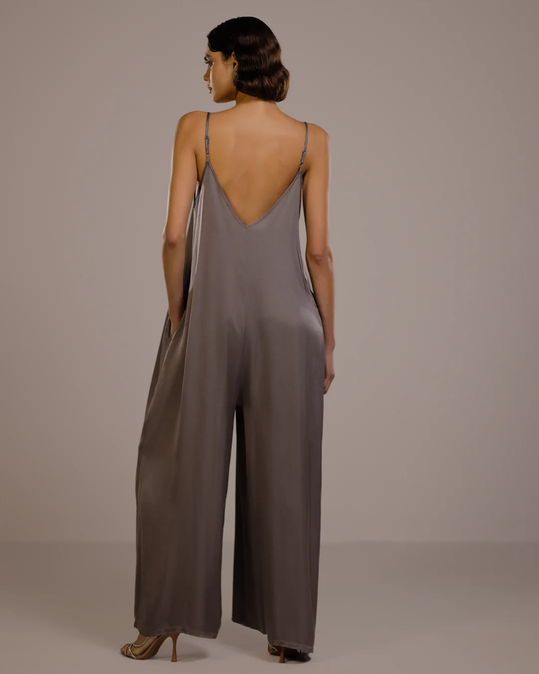 Audrey Satin Jumpsuit | Mink - Image 6
