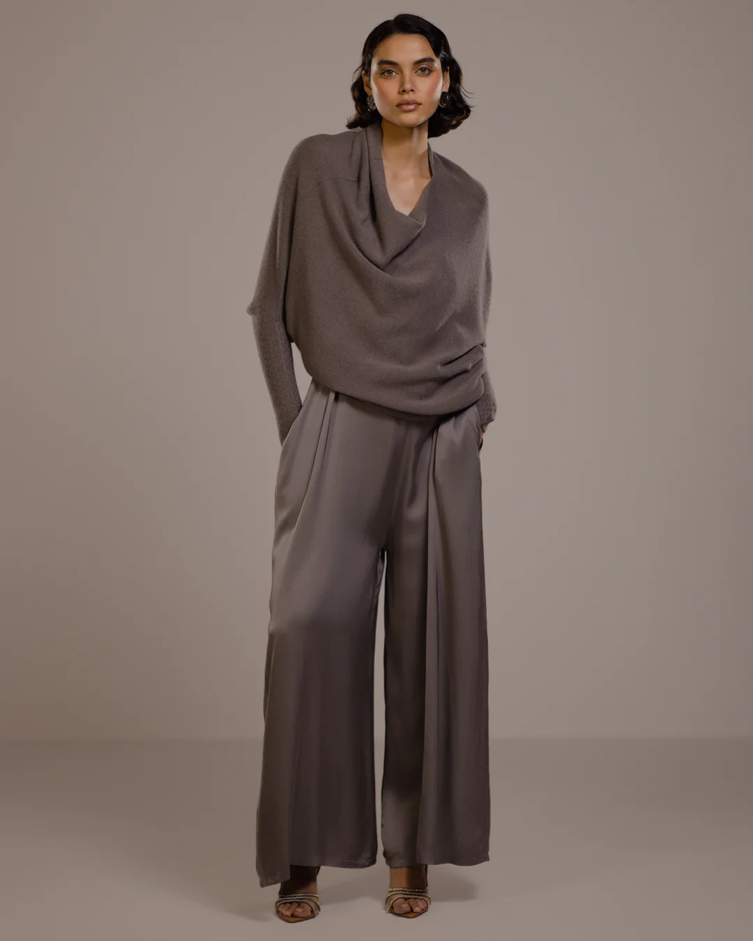 Audrey Satin Jumpsuit | Mink - Image 8