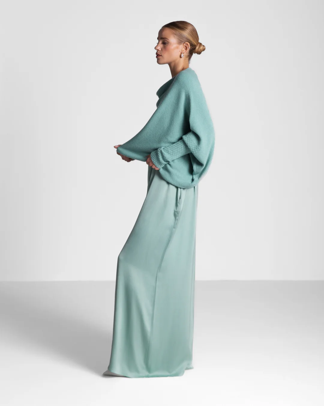 Audrey Satin Jumpsuit | Mint - Image 6