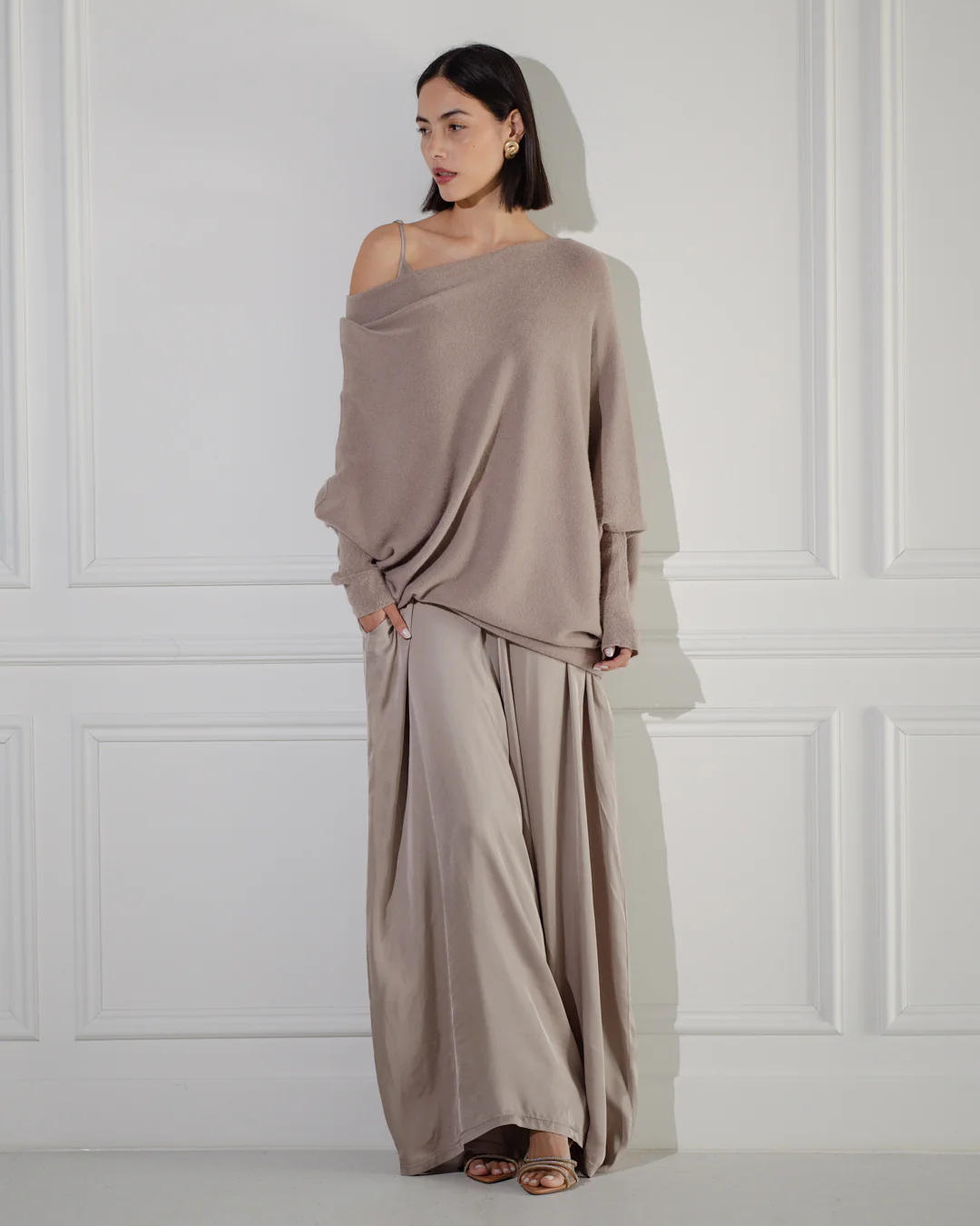 Audrey Satin Jumpsuit | Mocha - Image 5