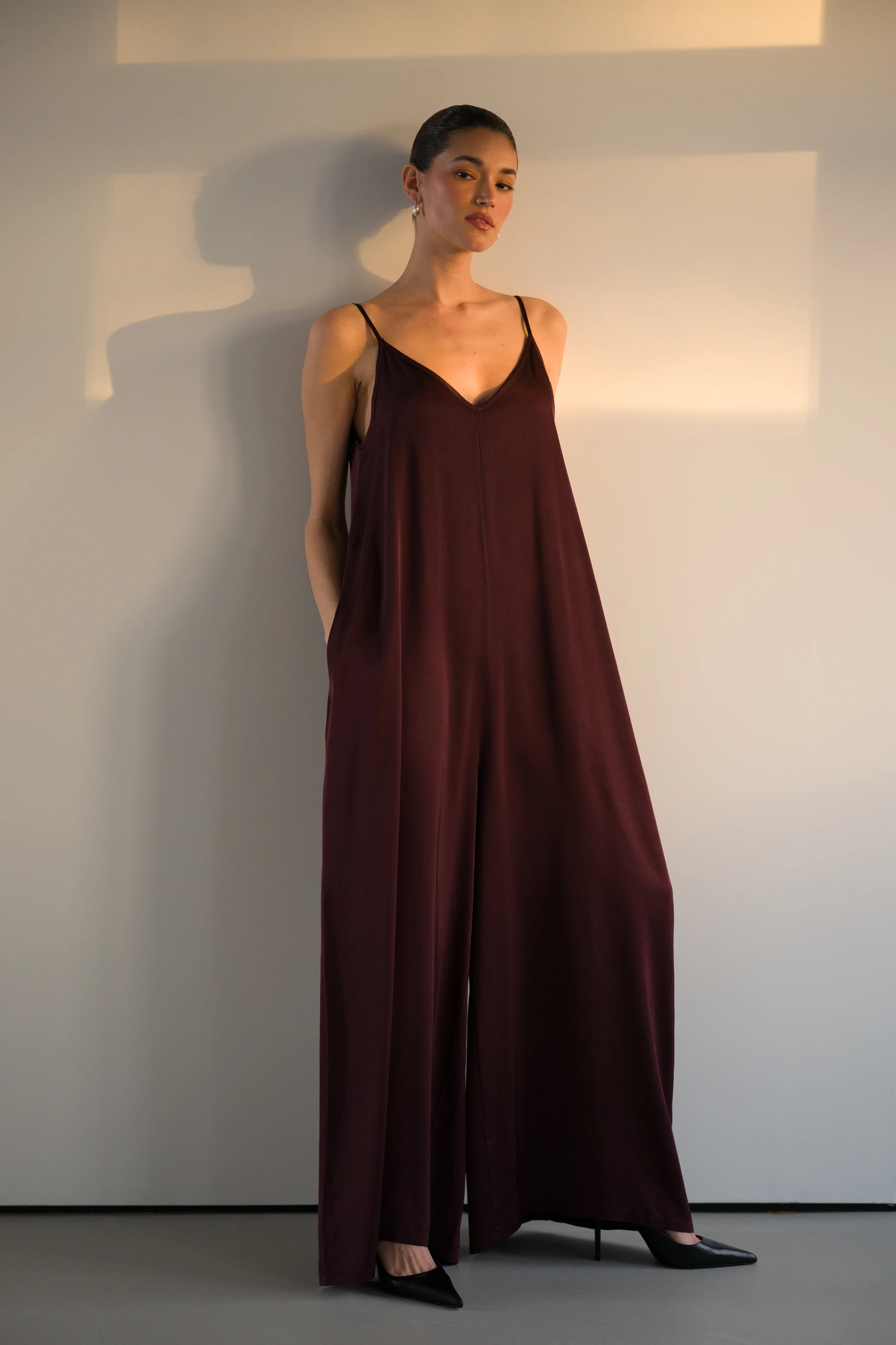 Audrey Satin Jumpsuit | Amethyst Plum - Image 7