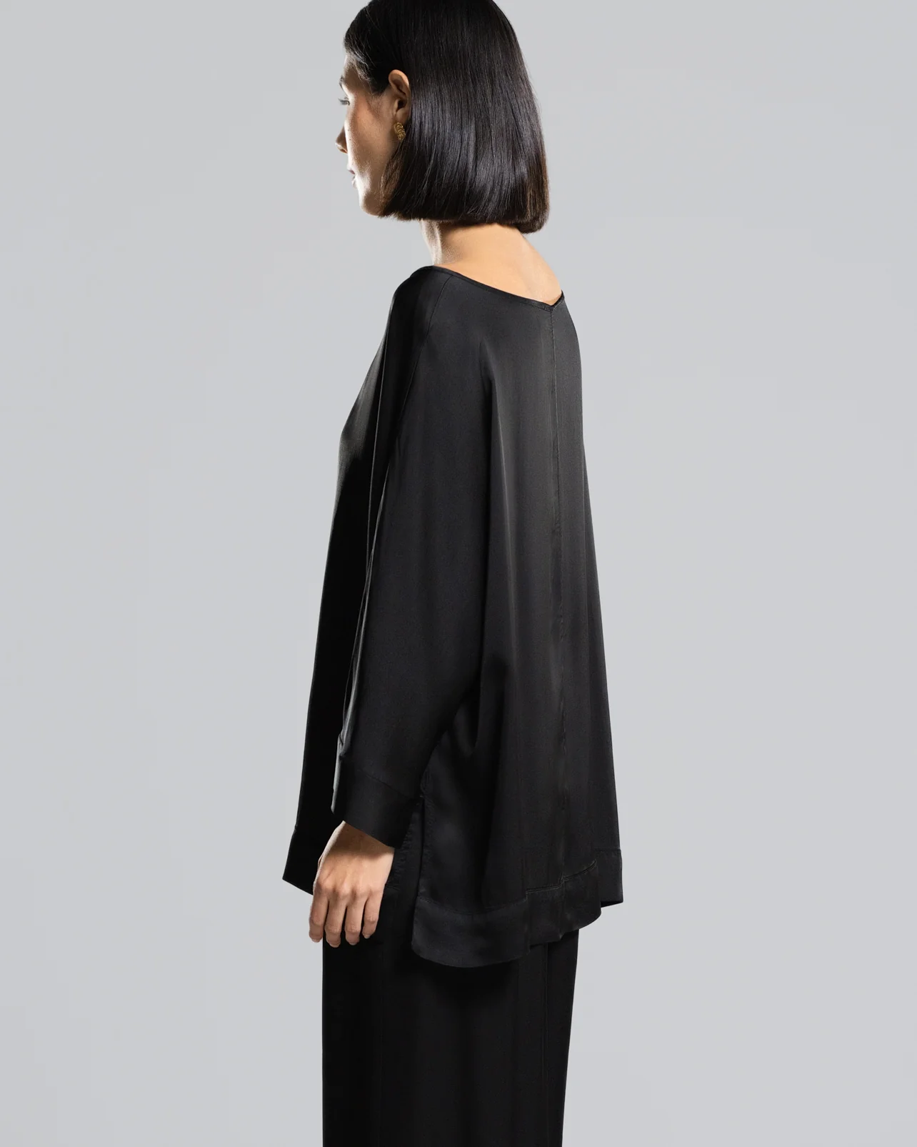 Aurelie Satin Top | Black - Image 3