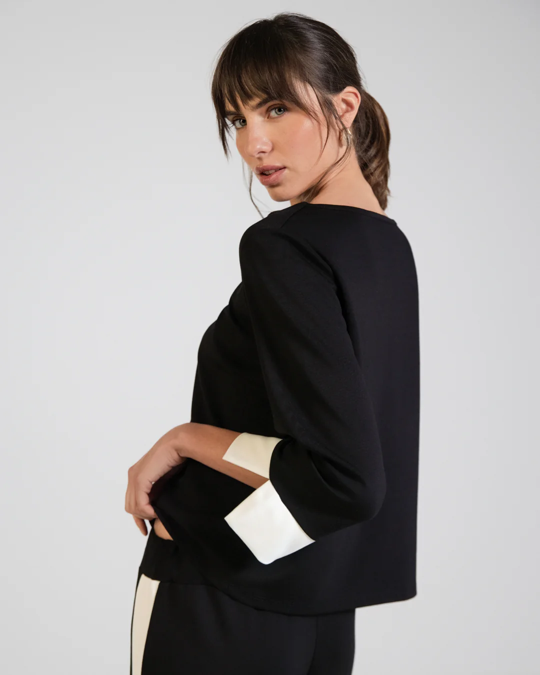 Bellamy Draped Top | Black - Image 2