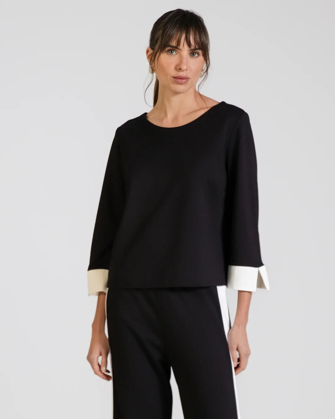 Bellamy Draped Top | Black - Image 3