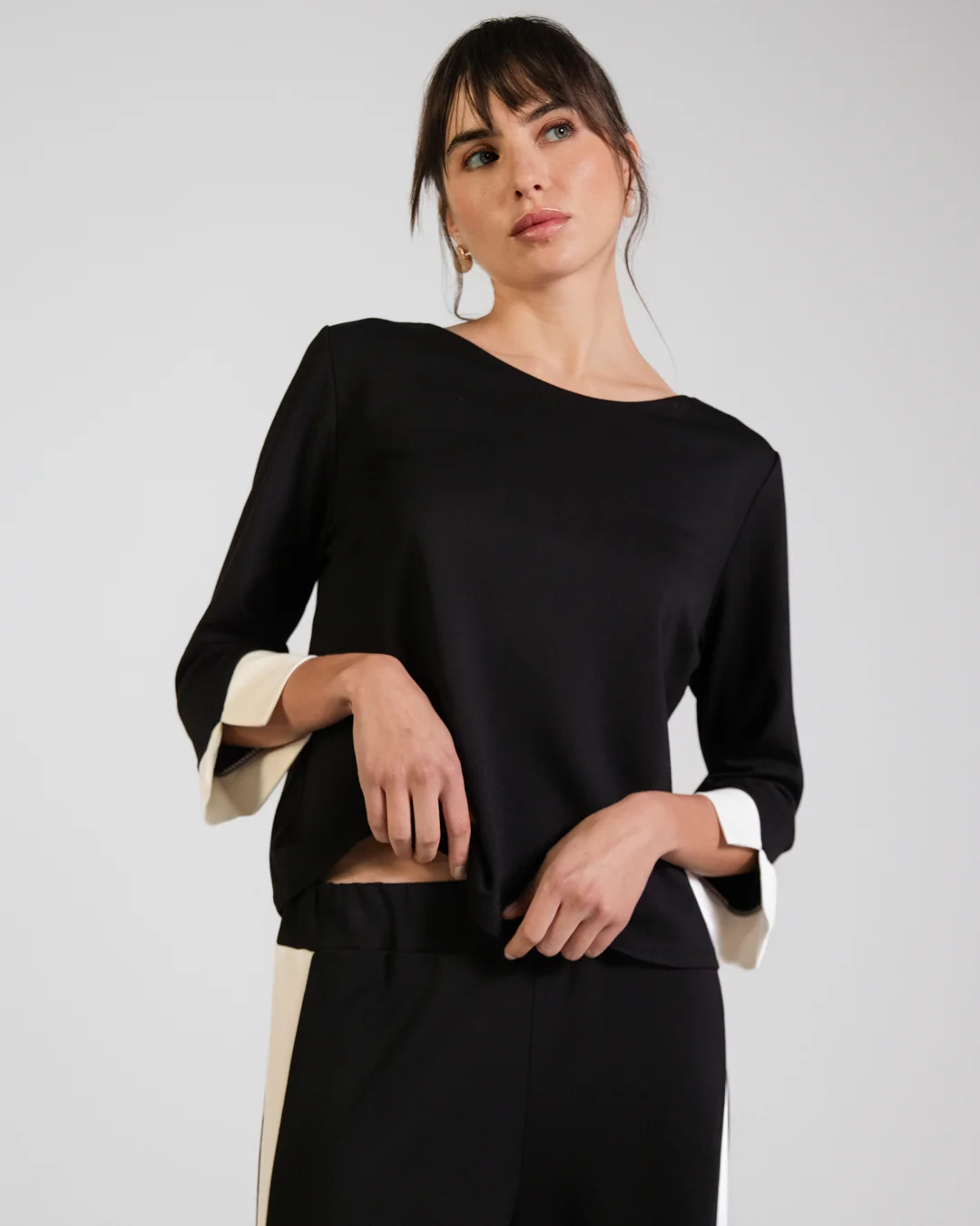 Bellamy Draped Top | Black - Image 6