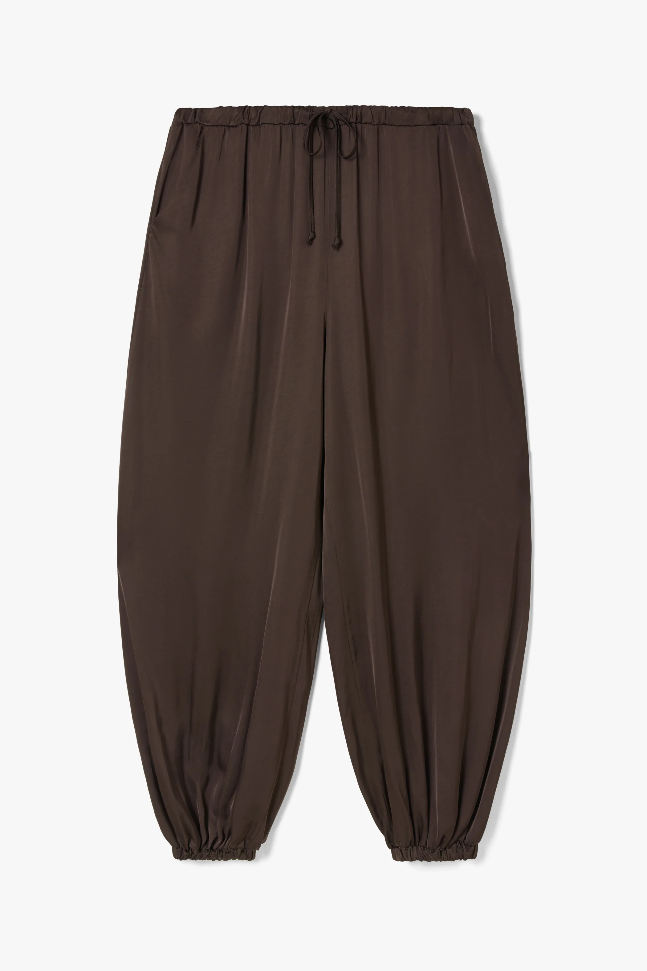 Belle Balloon Satin Trousers | Espresso Brown - Image 3