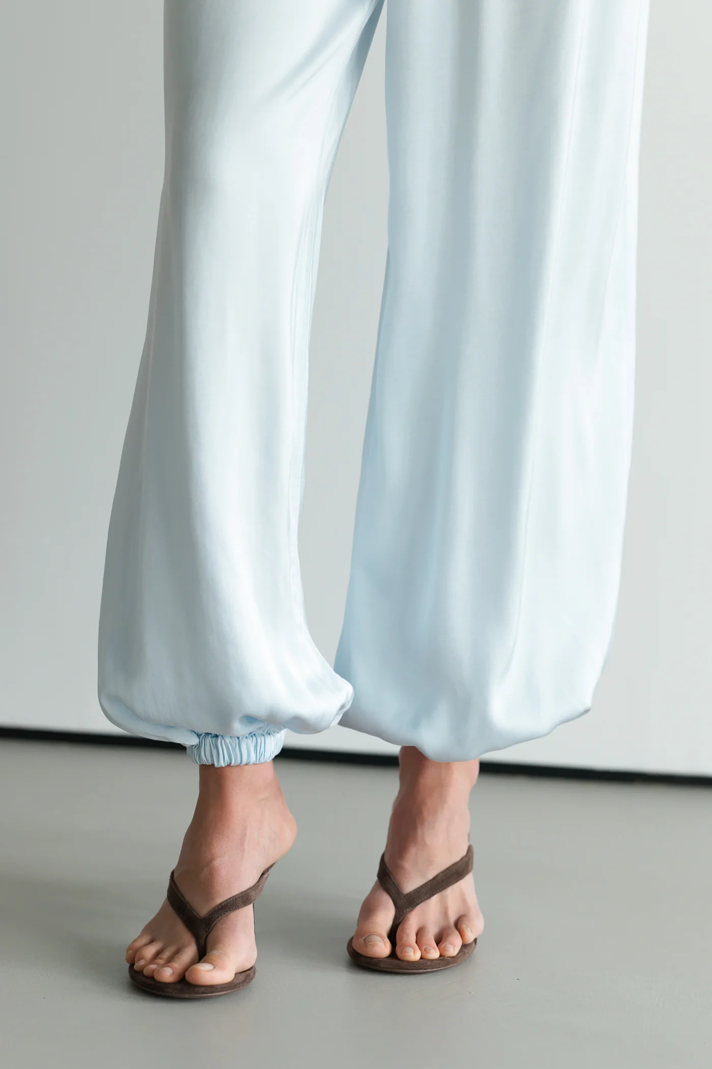 Belle Balloon Satin Trousers | Glacier - Image 3