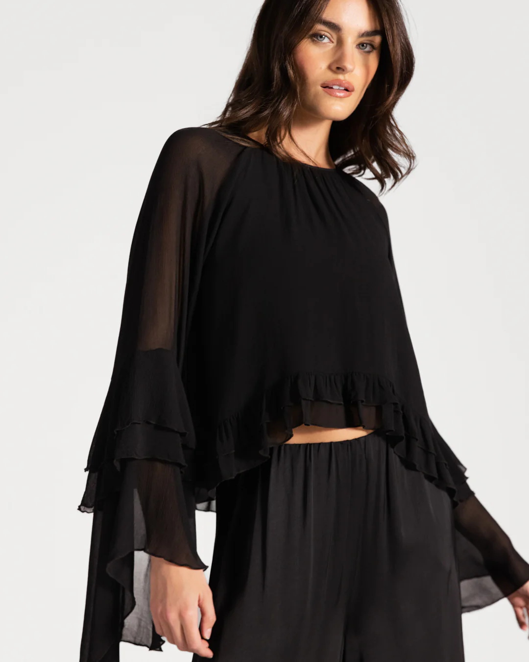 Blair Ruffle Blouse | Black - Image 6