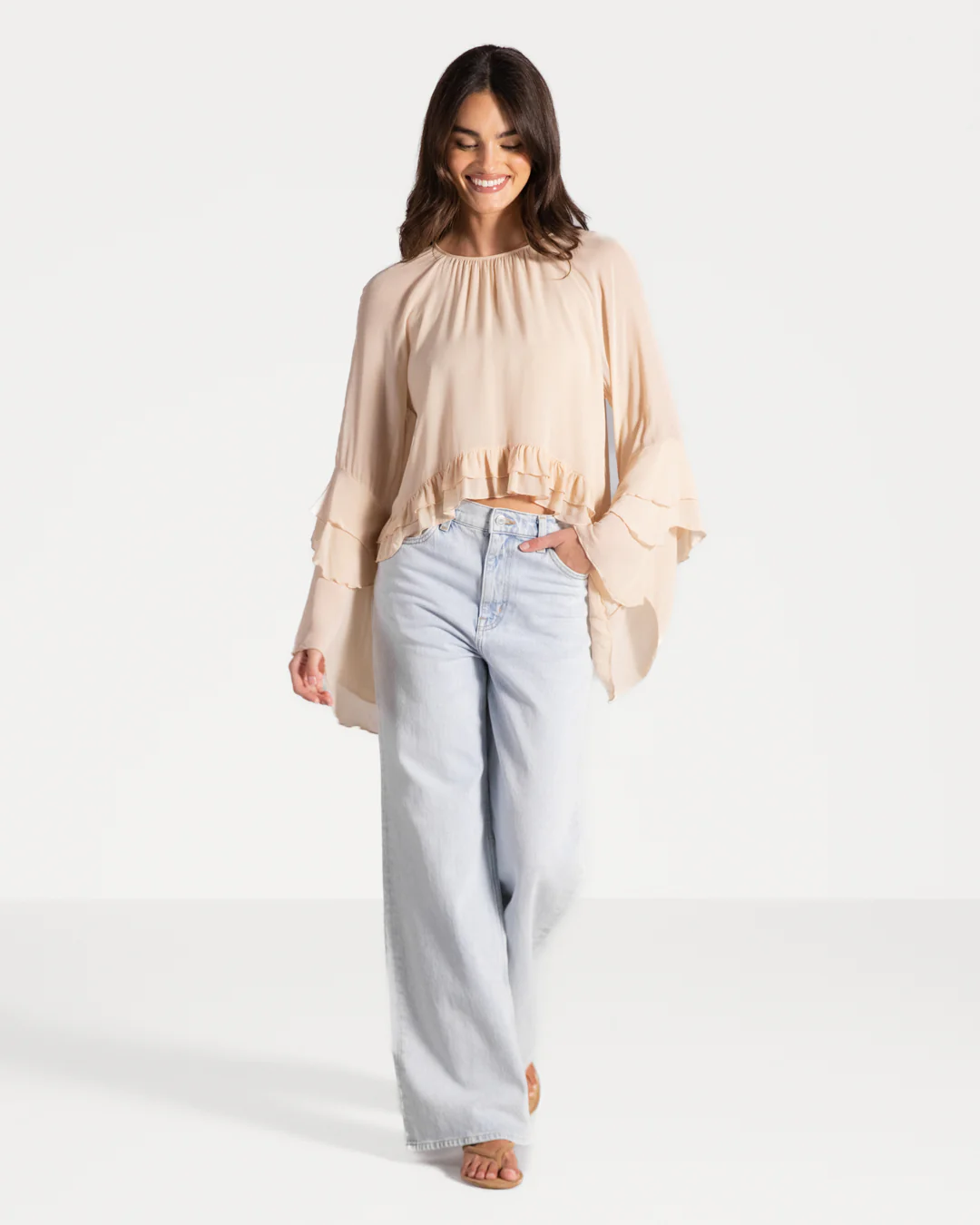 Blair Ruffle Blouse | Cream - Image 4