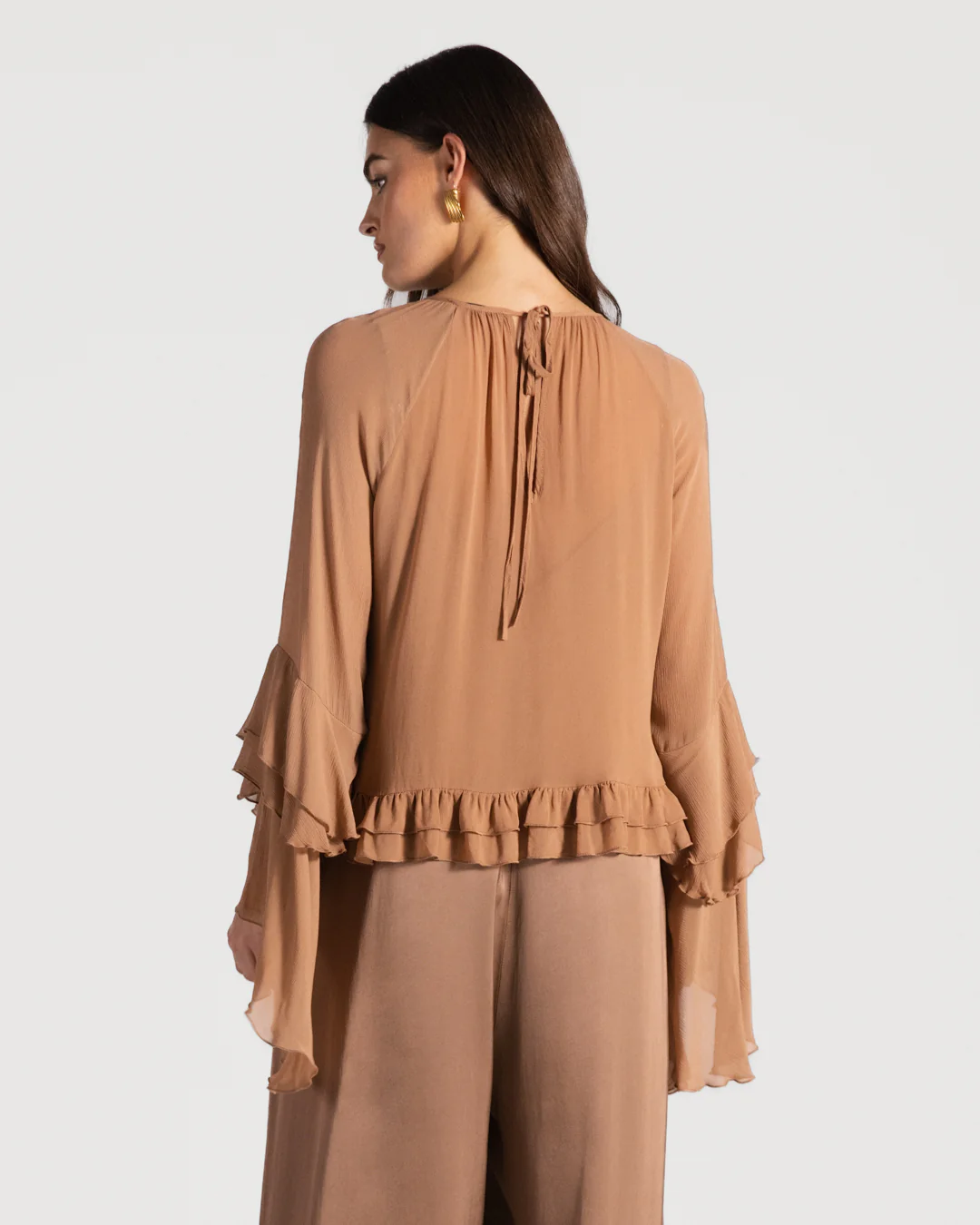 Blair Ruffle Blouse | Tan - Image 3