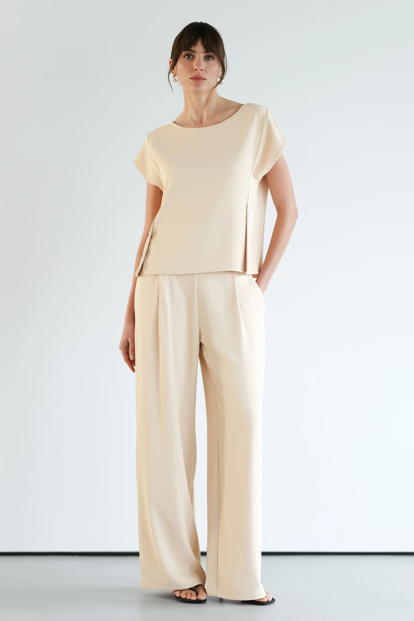 Blanchett Pleated Trousers | Almond Beige - Image 7