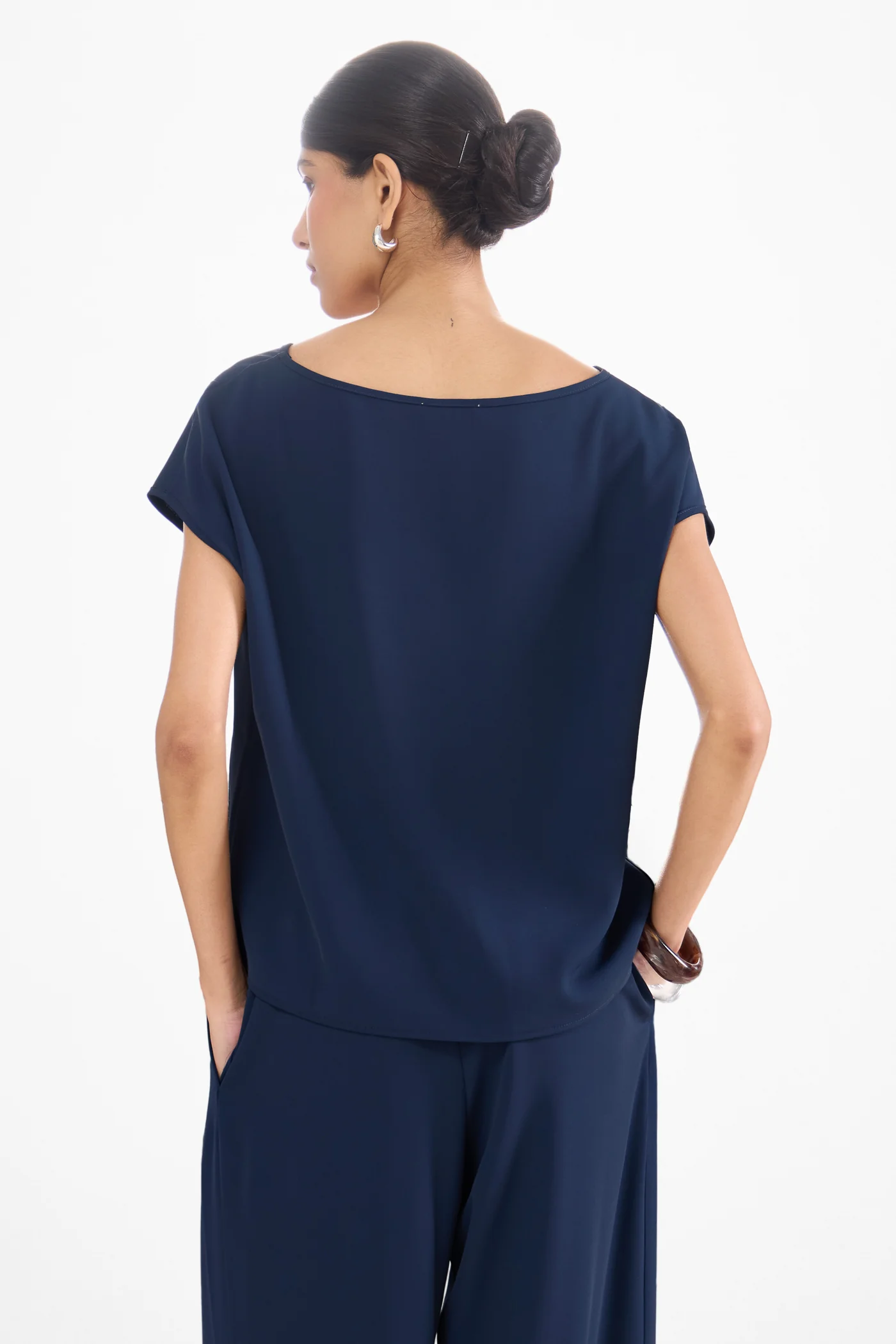 Blanchett Button Top | Navy - Image 3
