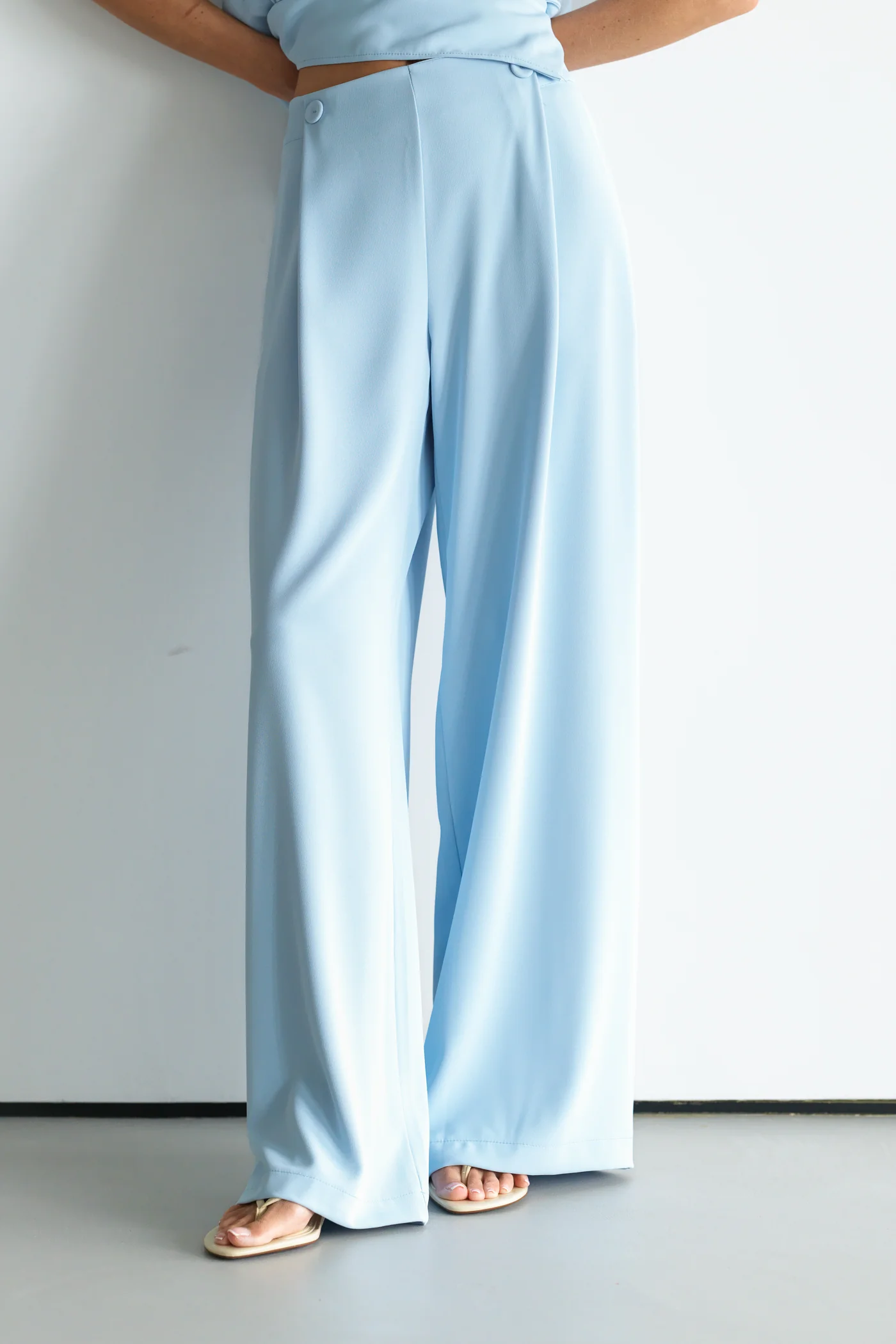 Blanchett Pleated Trousers | Dusty Blue - Image 3