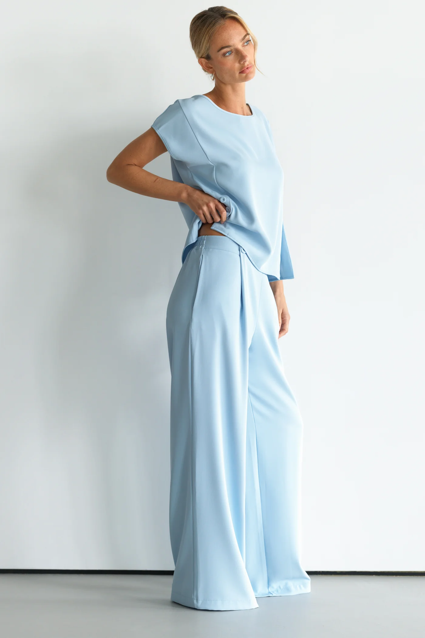 Blanchett Pleated Trousers | Dusty Blue - Image 4