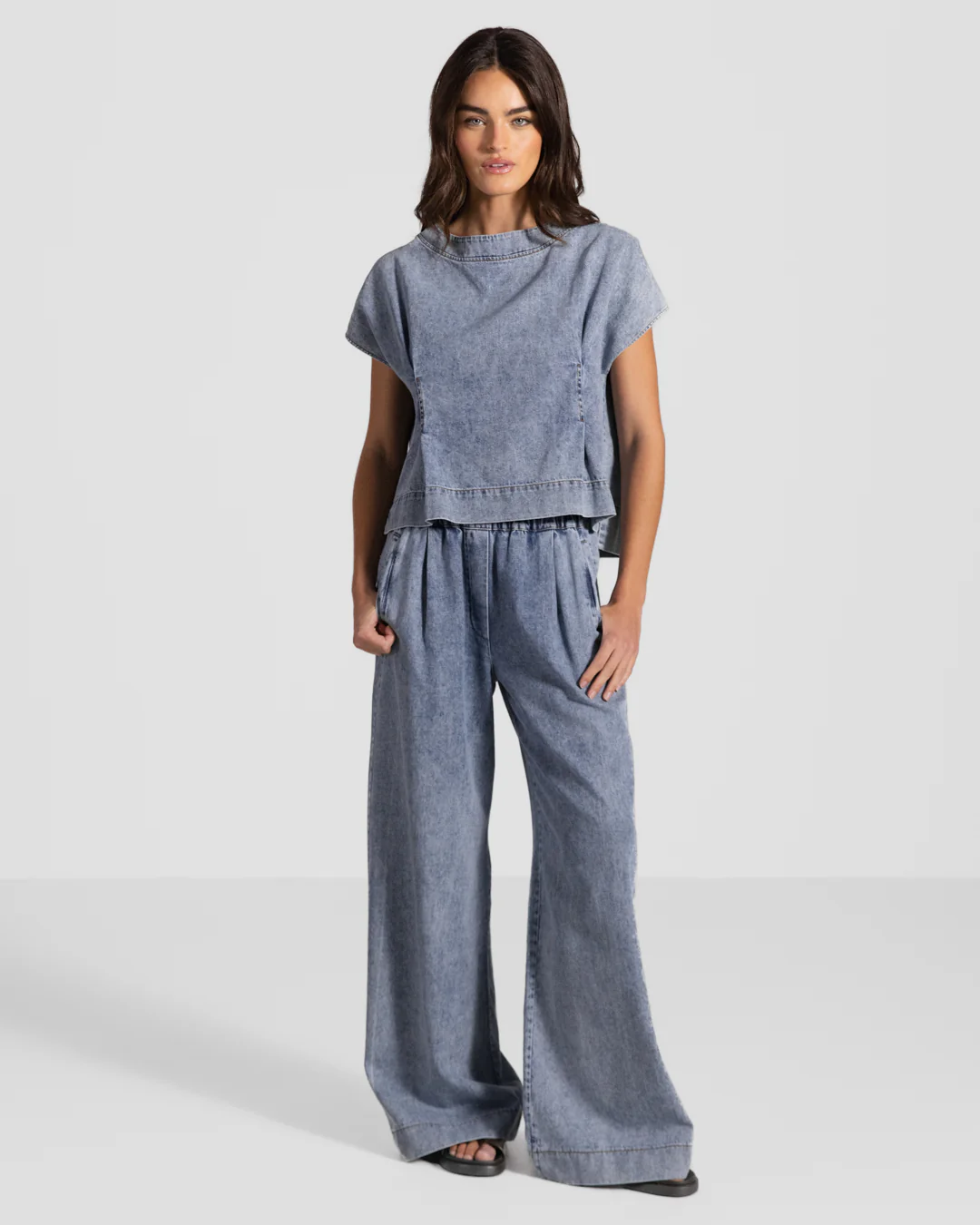 Brooke Boxy Top | Denim Blue - Image 3