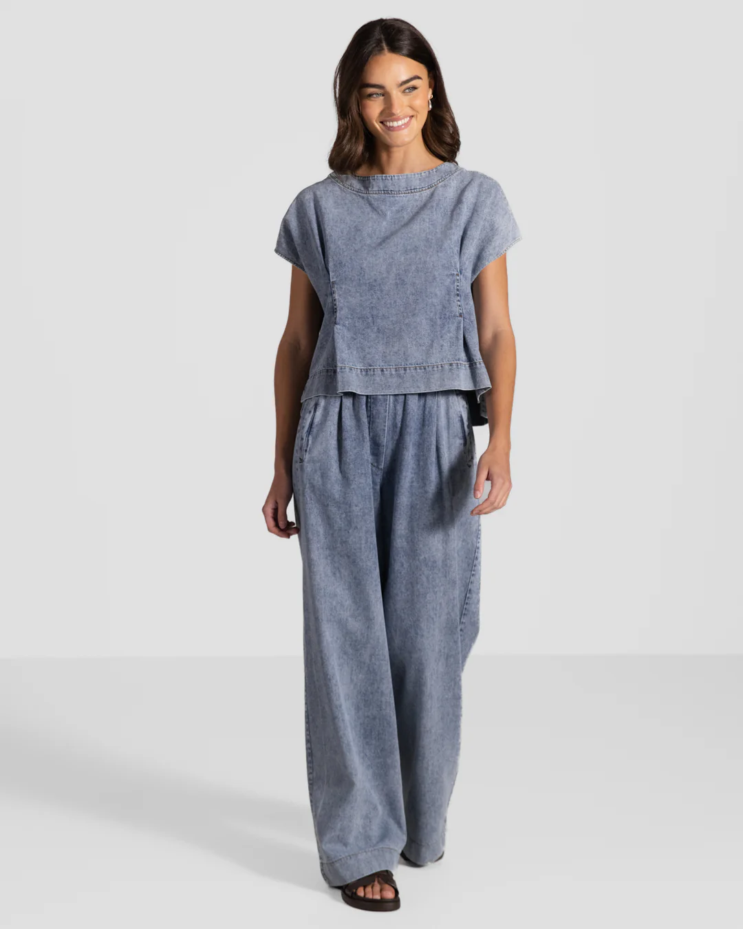 Brooke Boxy Top | Denim Blue - Image 4