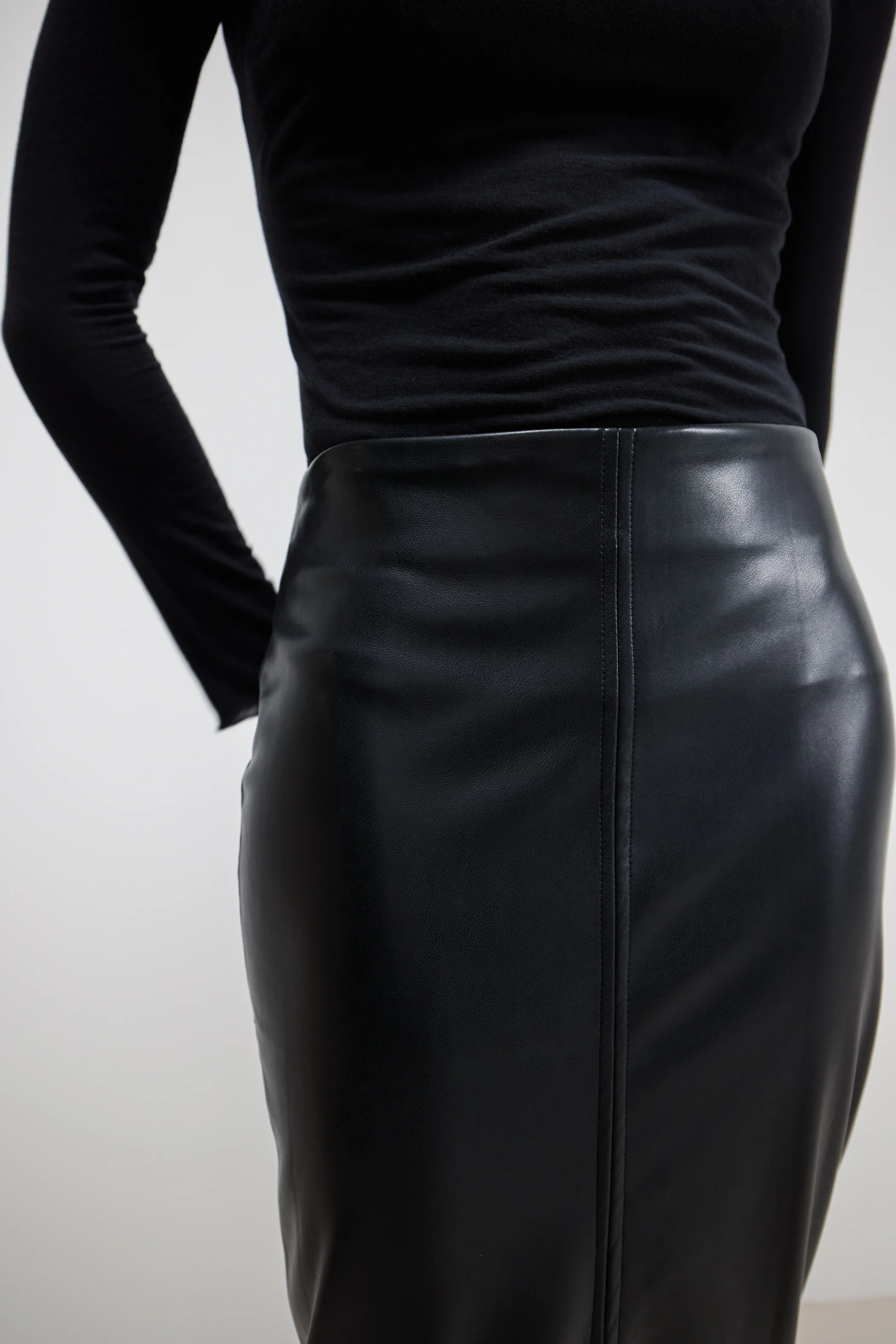 Brooklyn Faux Leather Skirt | Black - Image 3