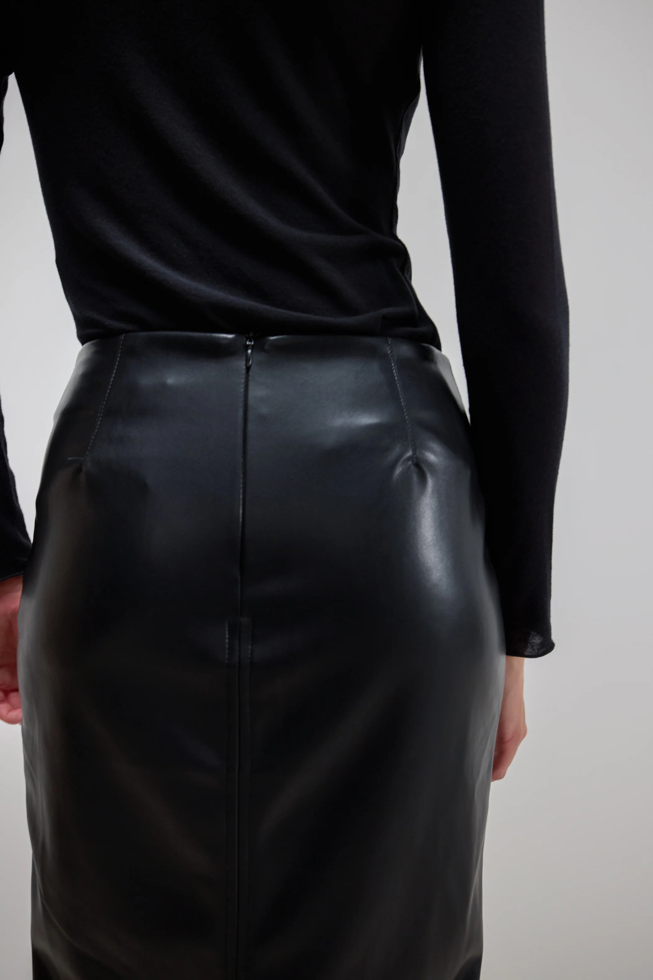 Brooklyn Faux Leather Skirt | Black - Image 4