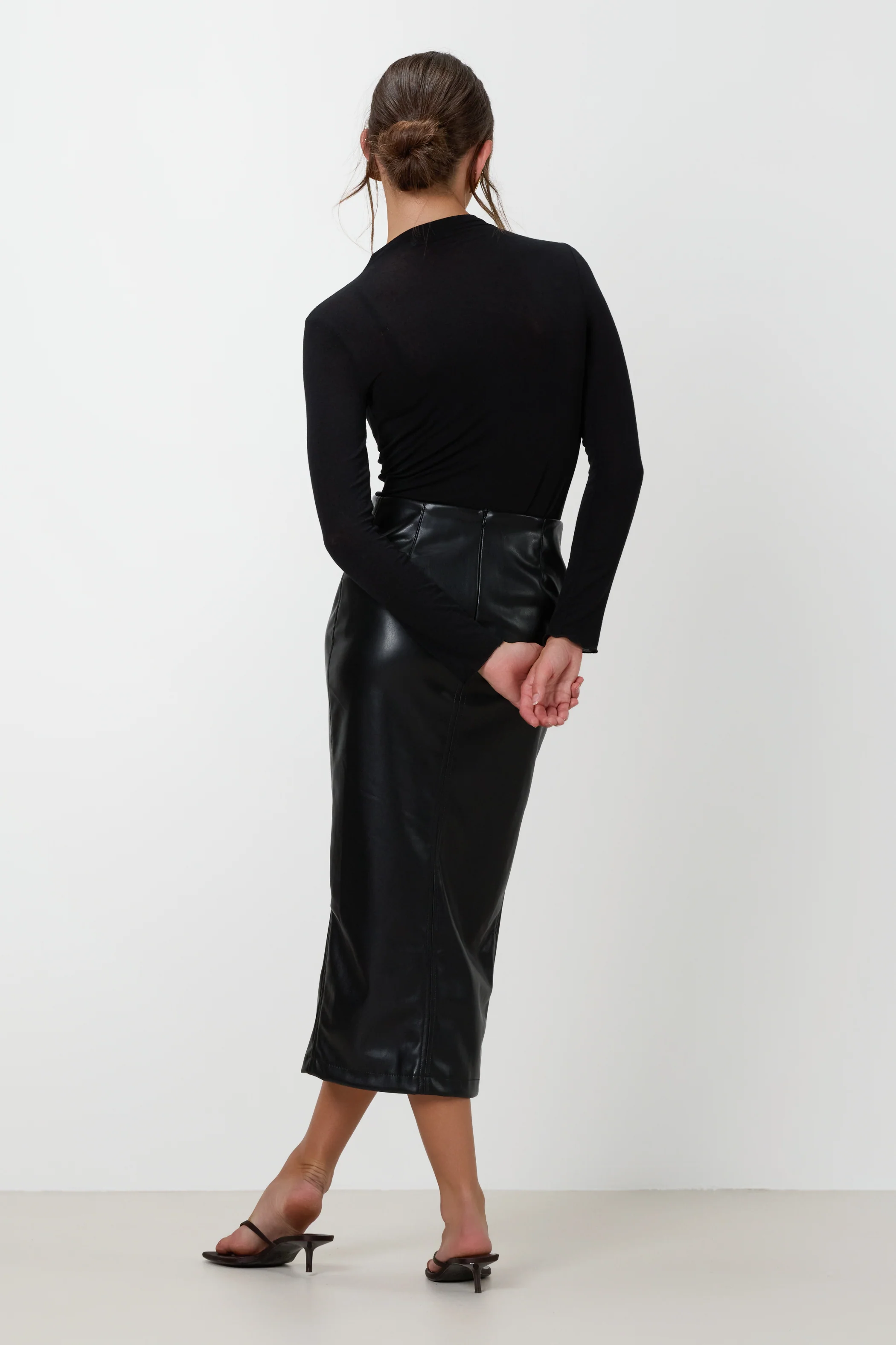 Brooklyn Faux Leather Skirt | Black - Image 7